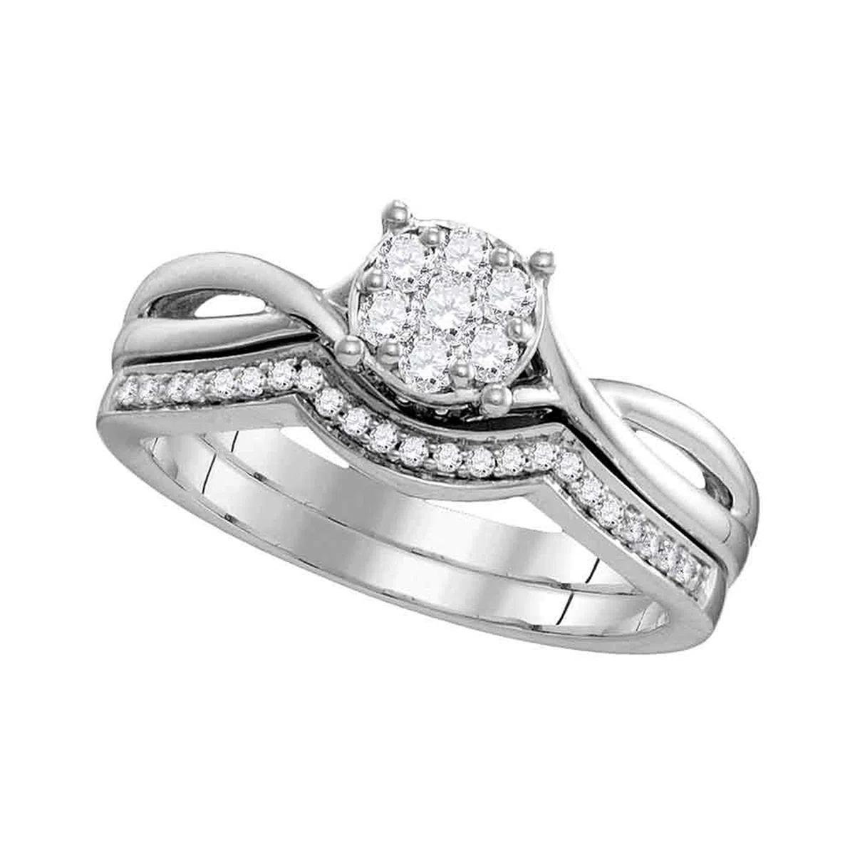 DazzlingRock Collection 10 quilates oro blanco redonda H-I Diamond