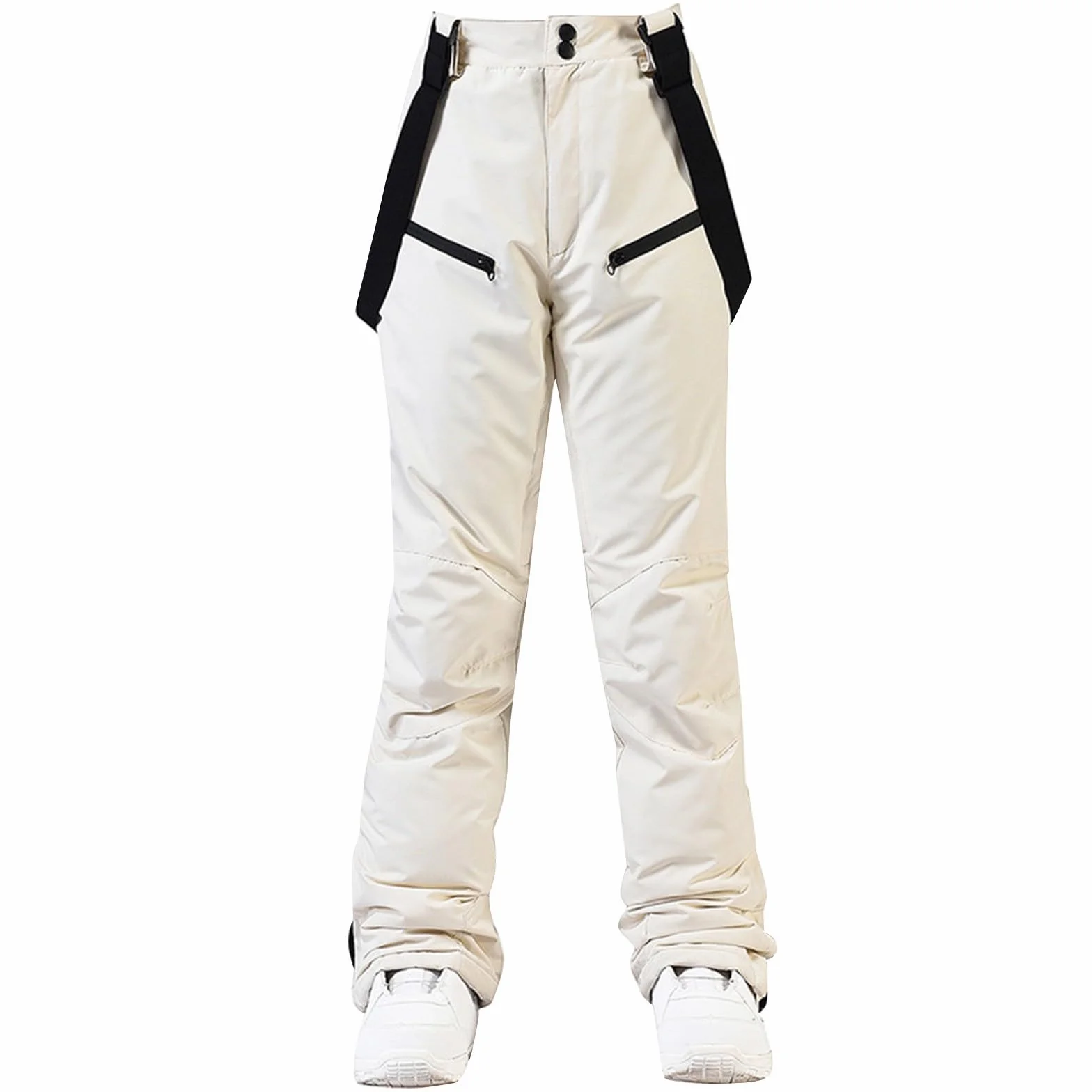 Pantalones de esquí para mujer, talla larga, pantalones de nieve, tirantes extraíbles, resistentes al agua, resistentes al viento, pantalones de senderismo, costuras selladas, paranieves, pantalones
