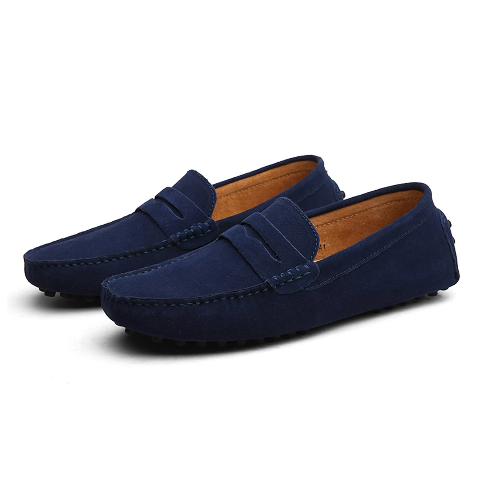 LZQpearl Mocasines Penny para Hombre, Zapatos Planos De Moda De Cuero De Gamuza para Hombre, Pantuflas De Mocasín Informales para Cubierta De Barco para Adultos Y Adolescentes Unisex