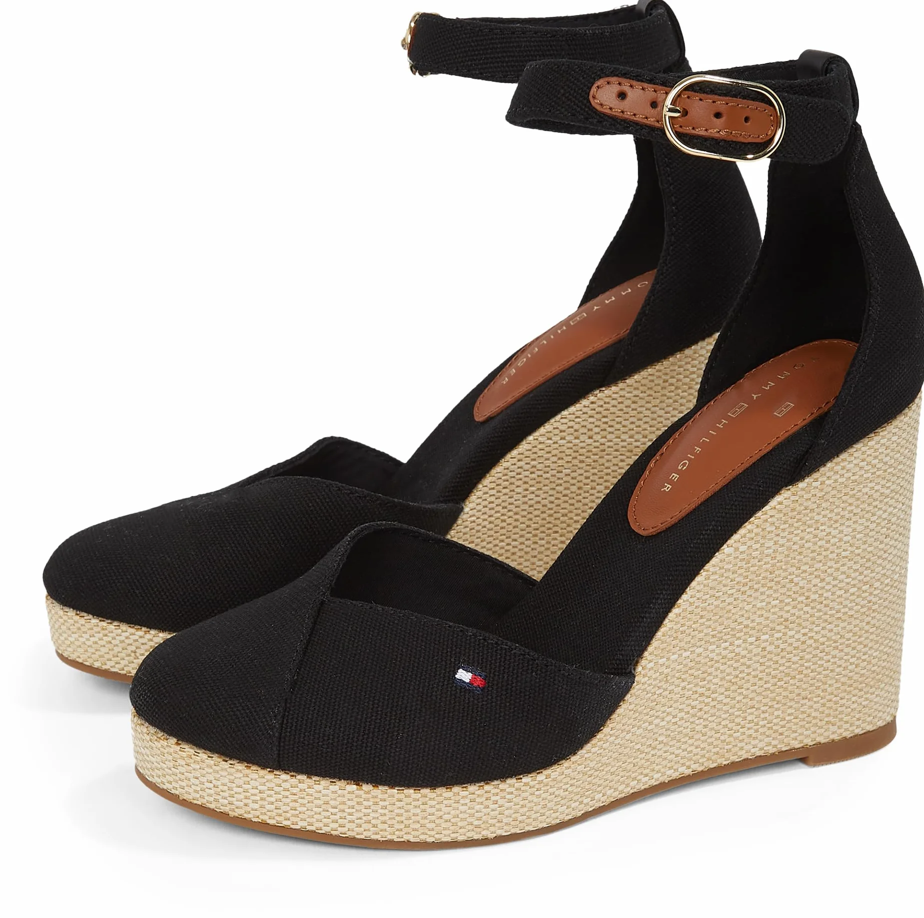 Tommy Hilfiger Alpargatas de cuña Mujer Flag Closed Toe con correa de tobillo