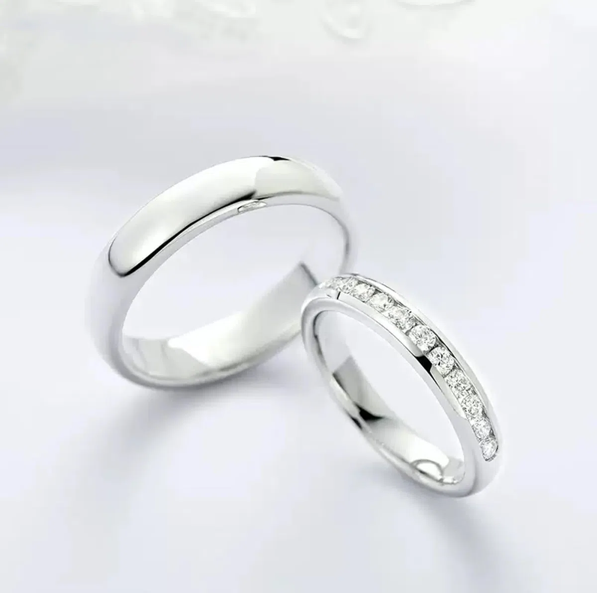 Wycian Anillo Hombre Boda Anillos Boda Plata Oro Blanco de 14 Quilates Polaco Talla 13,5 Sólido No Chapado Actualización 3.0 para Señoras Cumpleaños Joyas