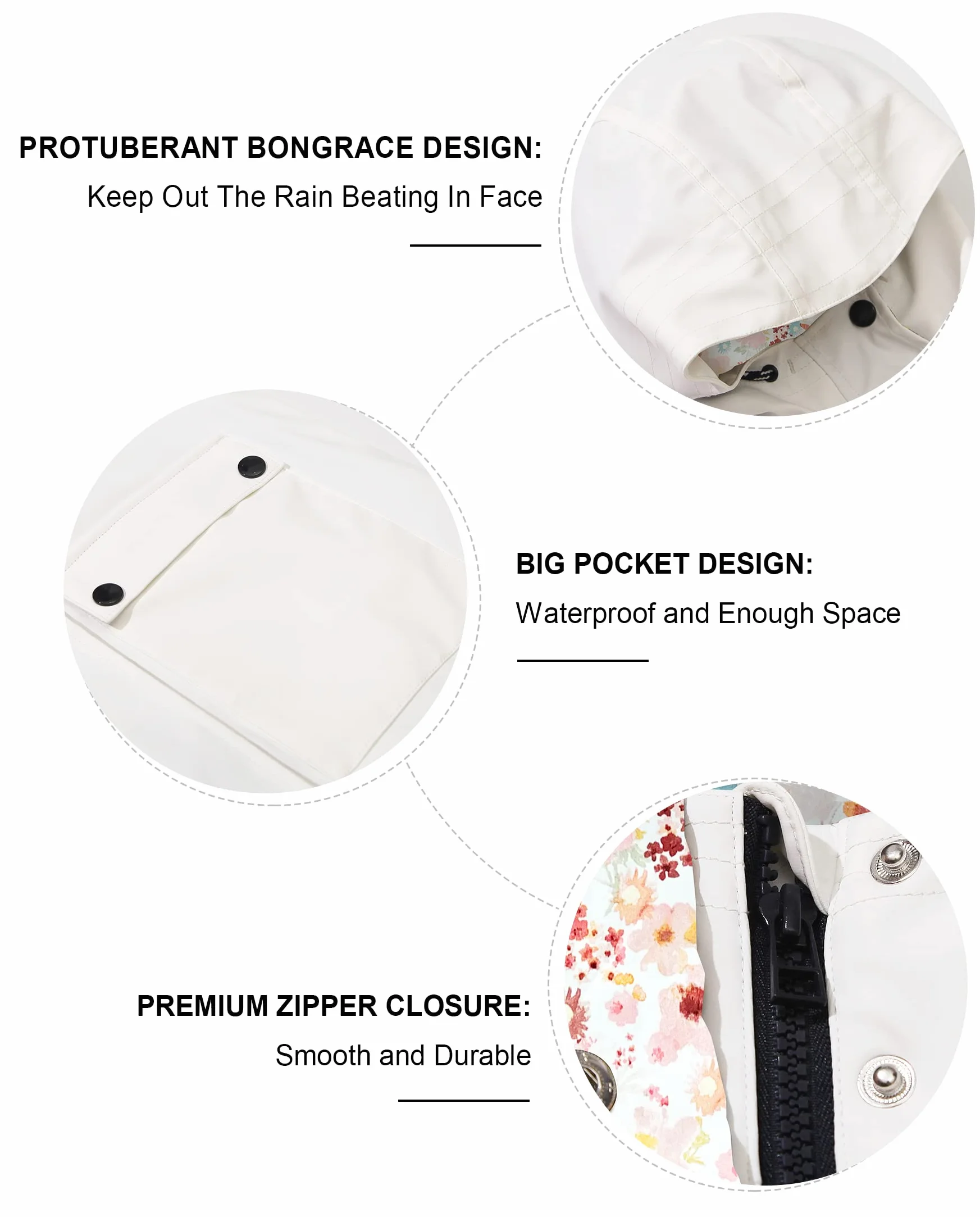 SOLOCOTE Chubasquero para Niños con Capucha Mochila Forrada de Goma para Niñas y Niños Impermeable y Resistente al Viento