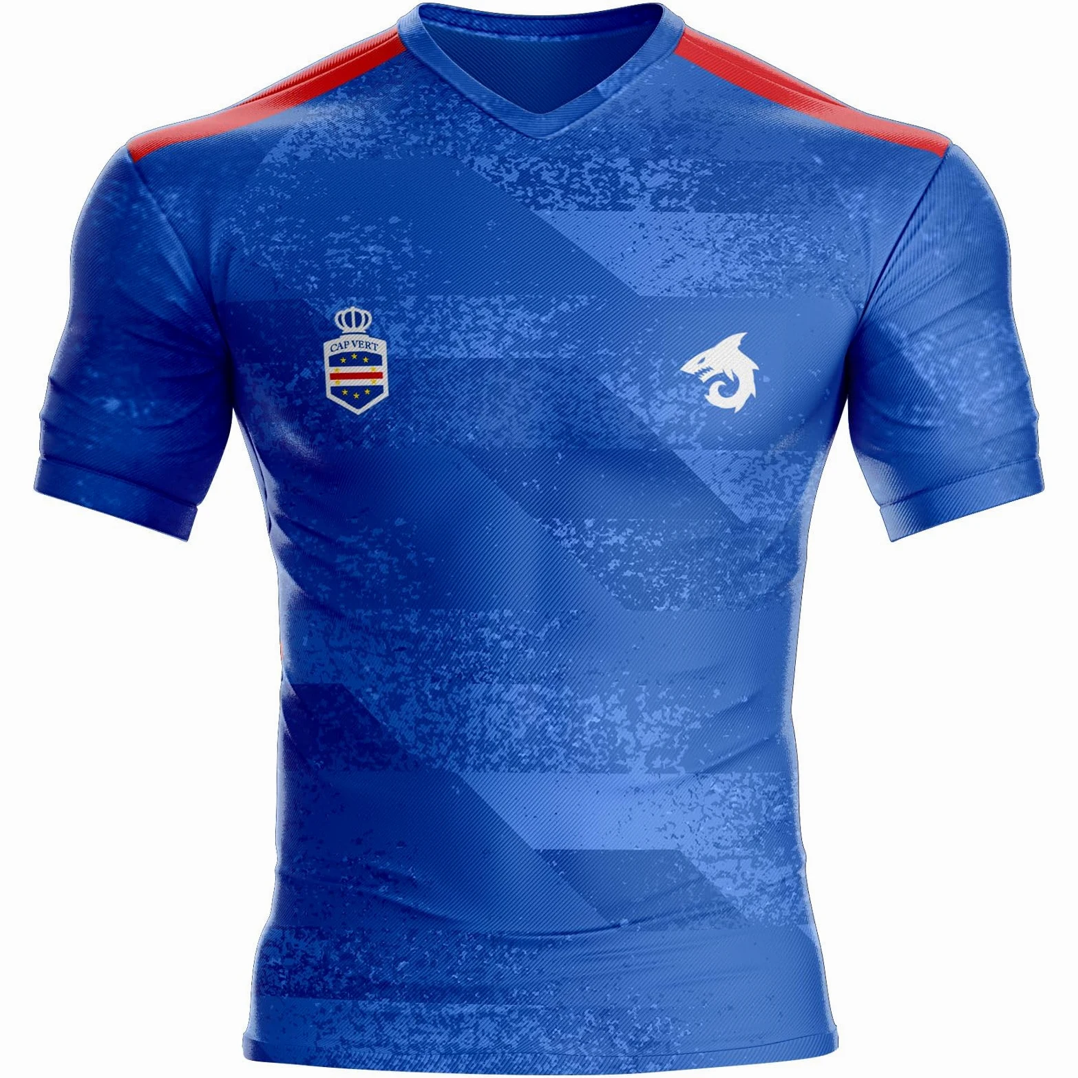 Kap Verde CV-412 Camiseta de Fútbol Regalo Bandera S Azul