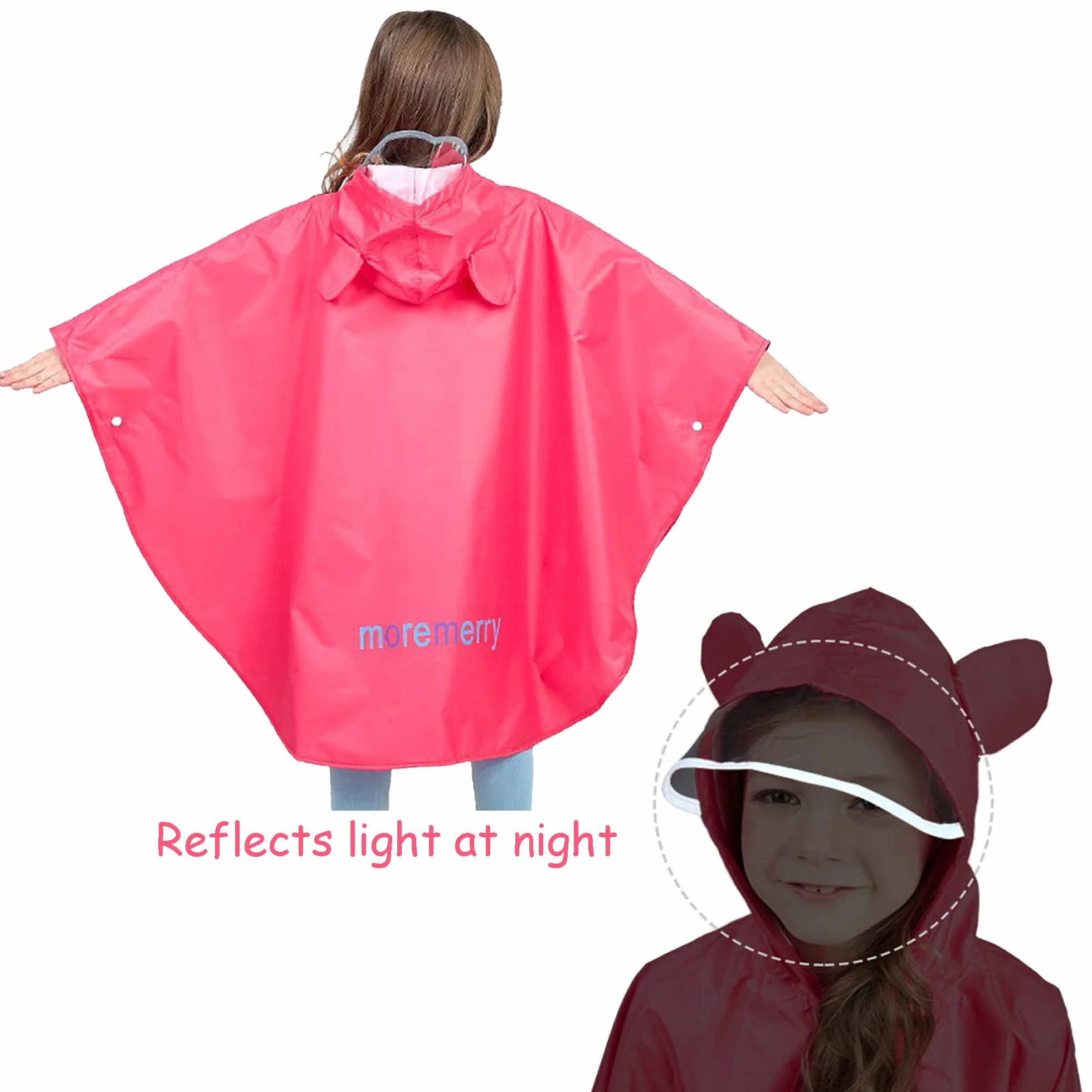 Chubasquero Niño Niña Poncho Impermeable Capa de Lluvia Niño Plegable Portátil con Bolsa Poncho Infantil Lluvia Chubasquero 100% Impermeable y Transpirable para Niños de 75-155 cm