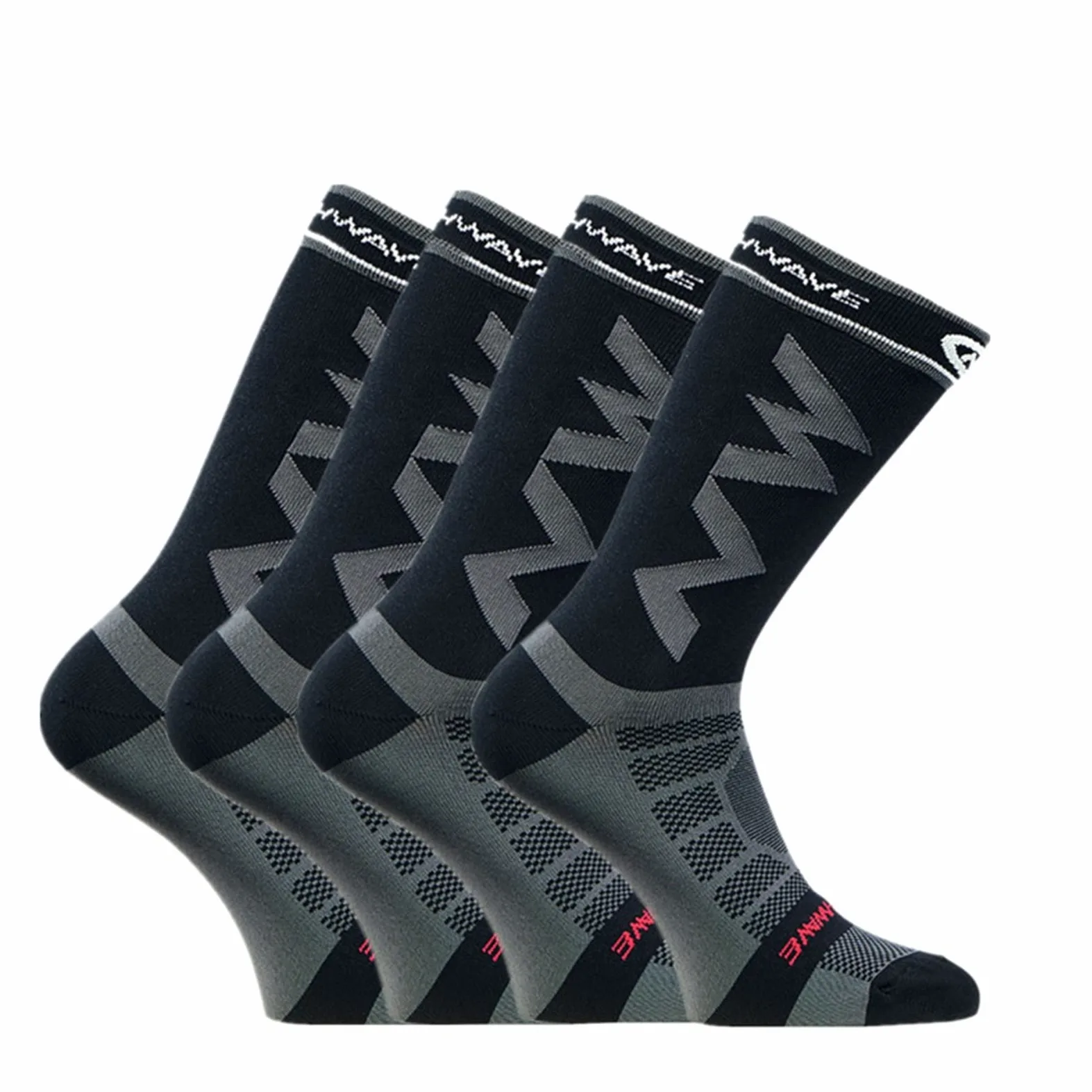 Calcetines Hombres Mujeres Deporte Ciclismo Calcetines de equitación Colorido Baloncesto Escalada Camping Calcetines Calcetines Deportes Calcetines (Color : NW 4pairs Black, Size : 38-45)