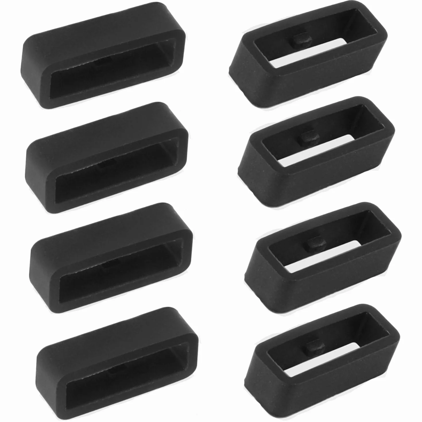 8 pcs 22mm Retenedor Correa Reloj Inteligente,reloj silicona Anillos de sujeción de para correas,Retenedor repuesto sujetador,Soporte de silicona（Negro）