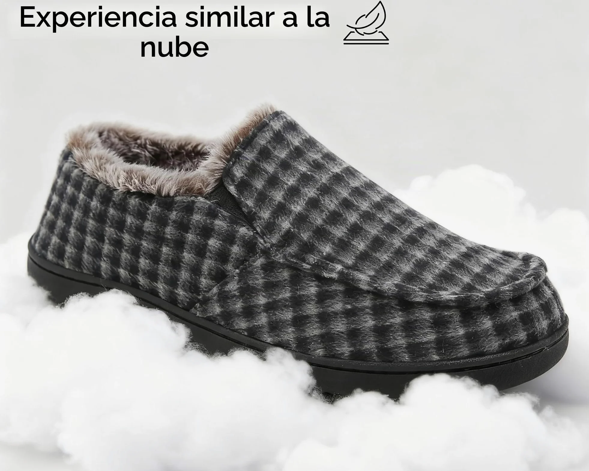 SMajong Zapatillas de Estar por Casa Hombre Invierno Cálido Pantuflas Zapatos con Antideslizante Suelo para Interior y Exterior Gr.40-46