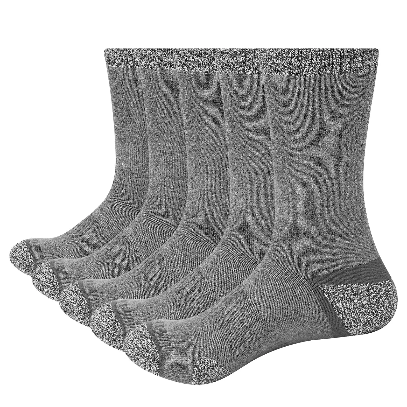 UKKO Calcetines de Hombre Hombres 5 Pares Negro Invierno Cómodo Grueso Cojín De Algodón Confort Calcetines Transpirables-1808Mix,L(Men 6.5-9.5 Us)