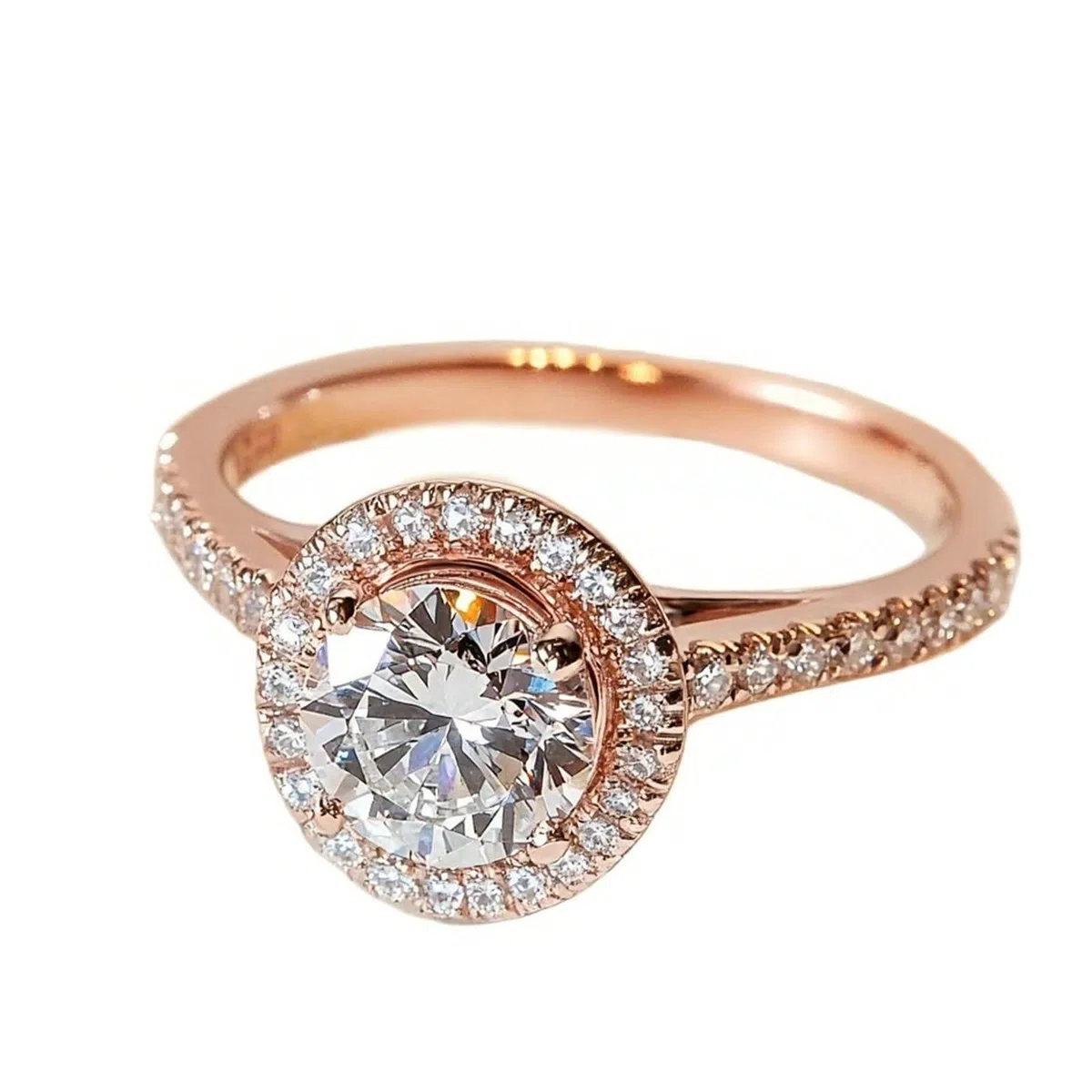 Anillos vintage, anillo de promesa redondo con moissanita de oro blanco, regalos únicos para amigas y mujeres