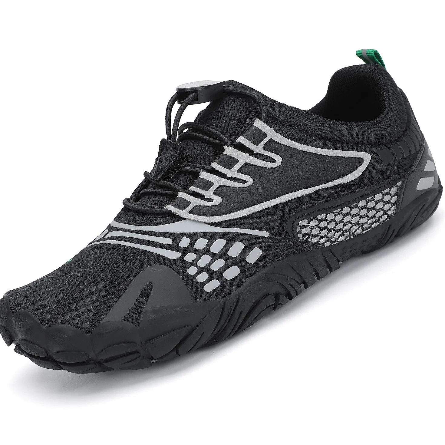 SAGUARO Zapatillas minimalistas Barefoot de secado rápido para niños, zapatillas de agua, 24-36 EU, negro y gris, 26 EU
