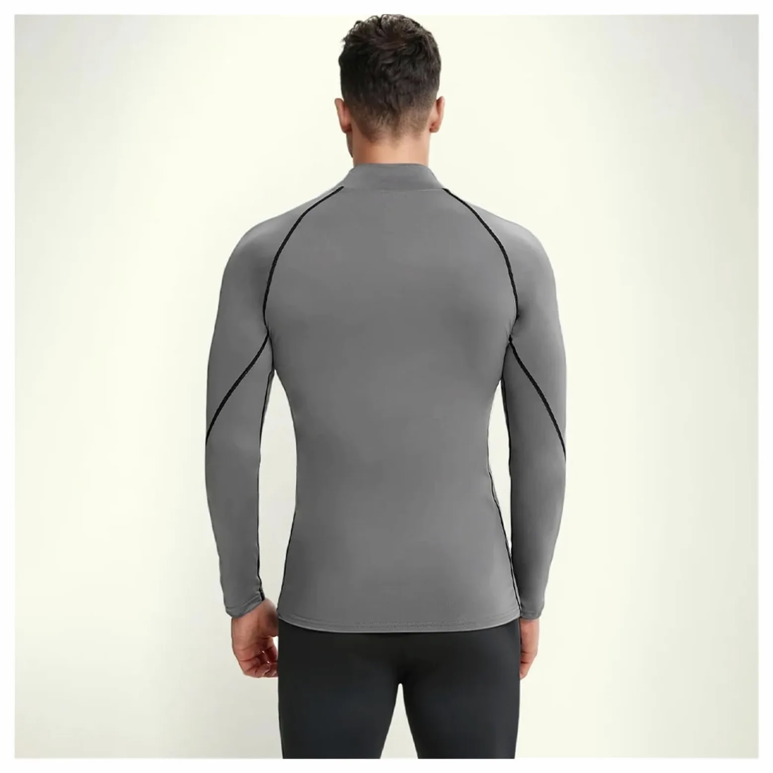 Camisa Funcional Camisetas de compresión for hombre, camisa de manga larga for correr, camisa de secado rápido, camisetas interiores de entrenamiento for culturismo y gimnasio(Black-blue,XXL)