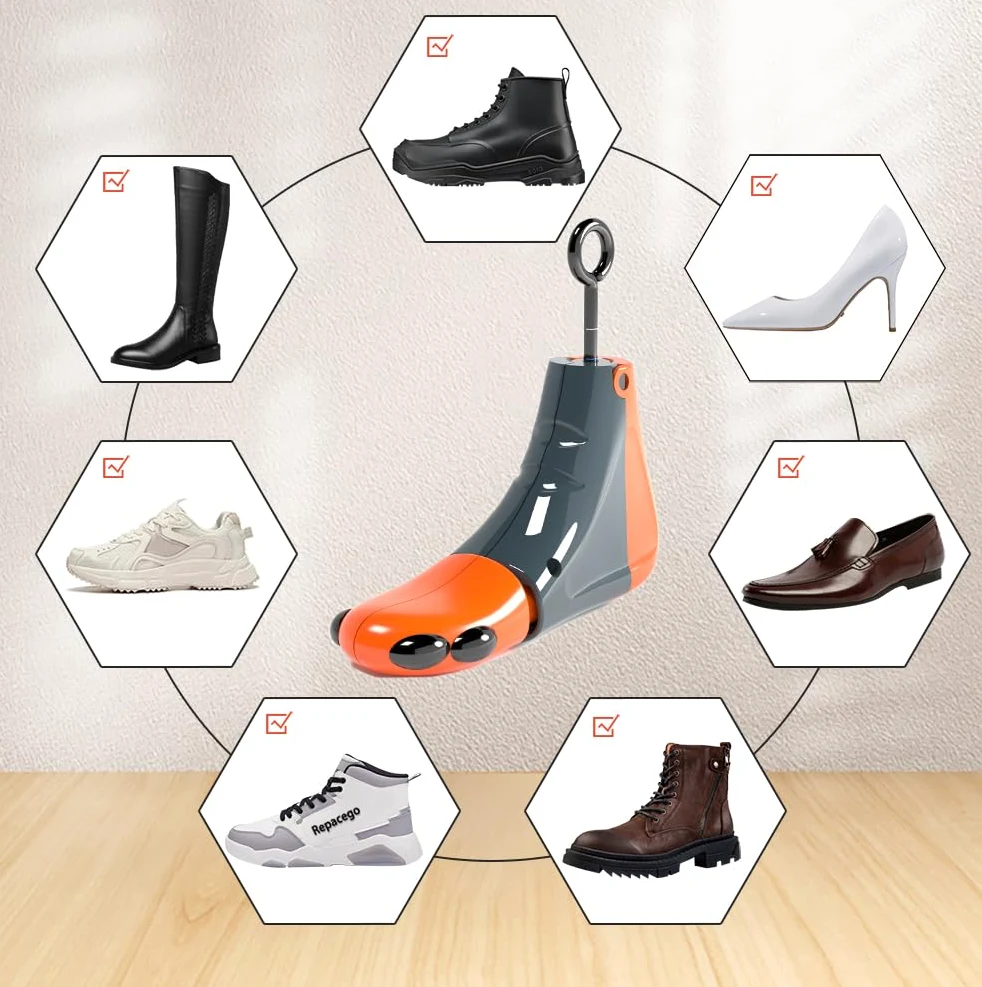 Estirador de zapatos para hombres y mujeres, ancho ajustable, expansor de zapatos, pies anchos (1 unidad)