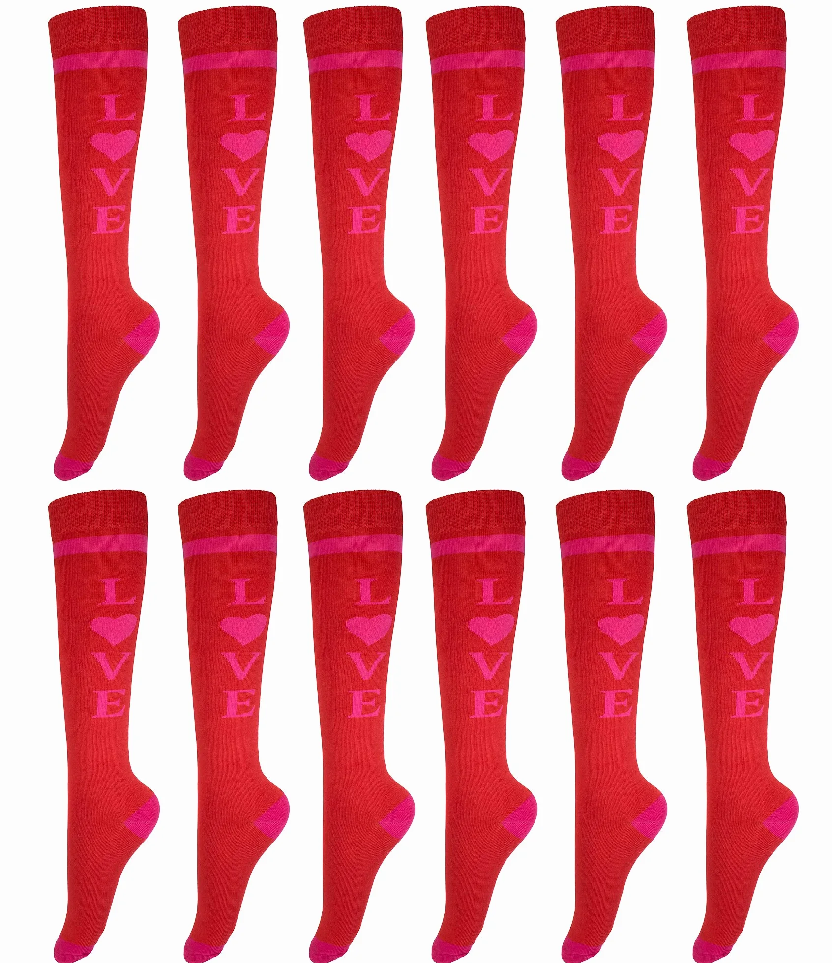 Gelante 12 pares de calcetines hasta la rodilla para mujer, Pattern 20, Talla única
