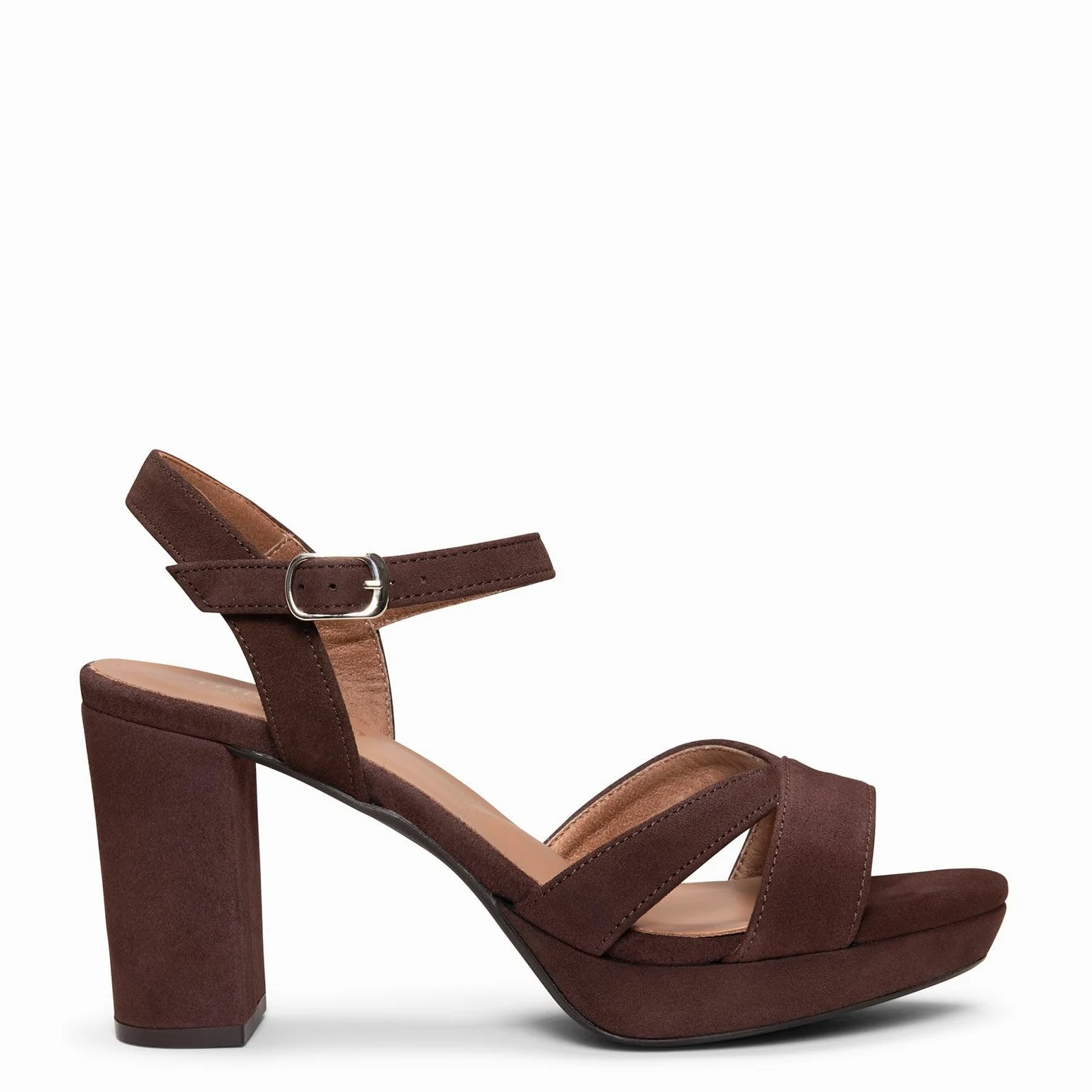 miMaO. Sandalias de Fiesta Cómodas en Piel con tacón y Plataforma. con Plantilla de Gel. Diseñado y Fabricado en España