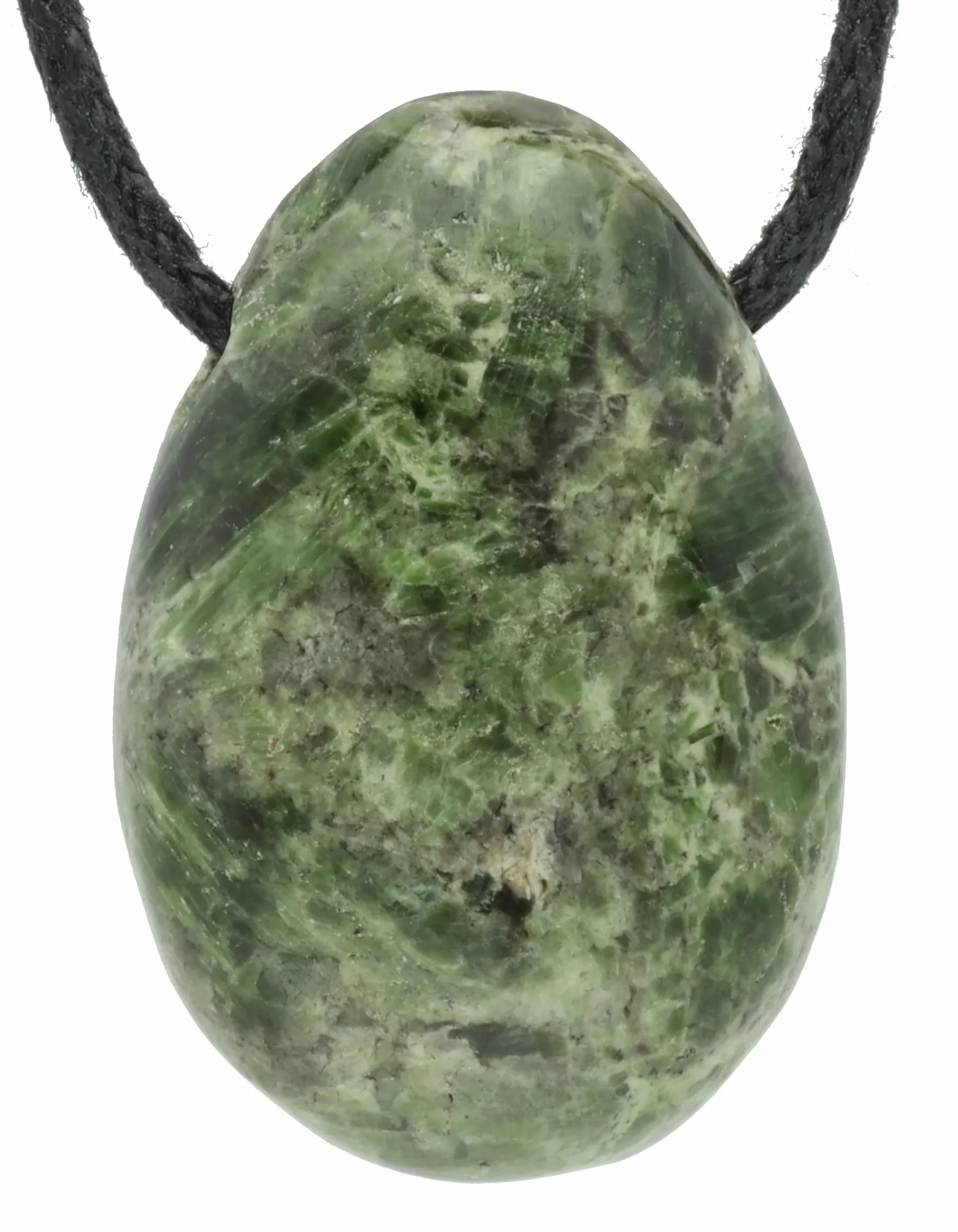 Lebensquelle Plus Colgante en forma de gota de piedra natural con cordón de algodón | Colgante de piedra perforada