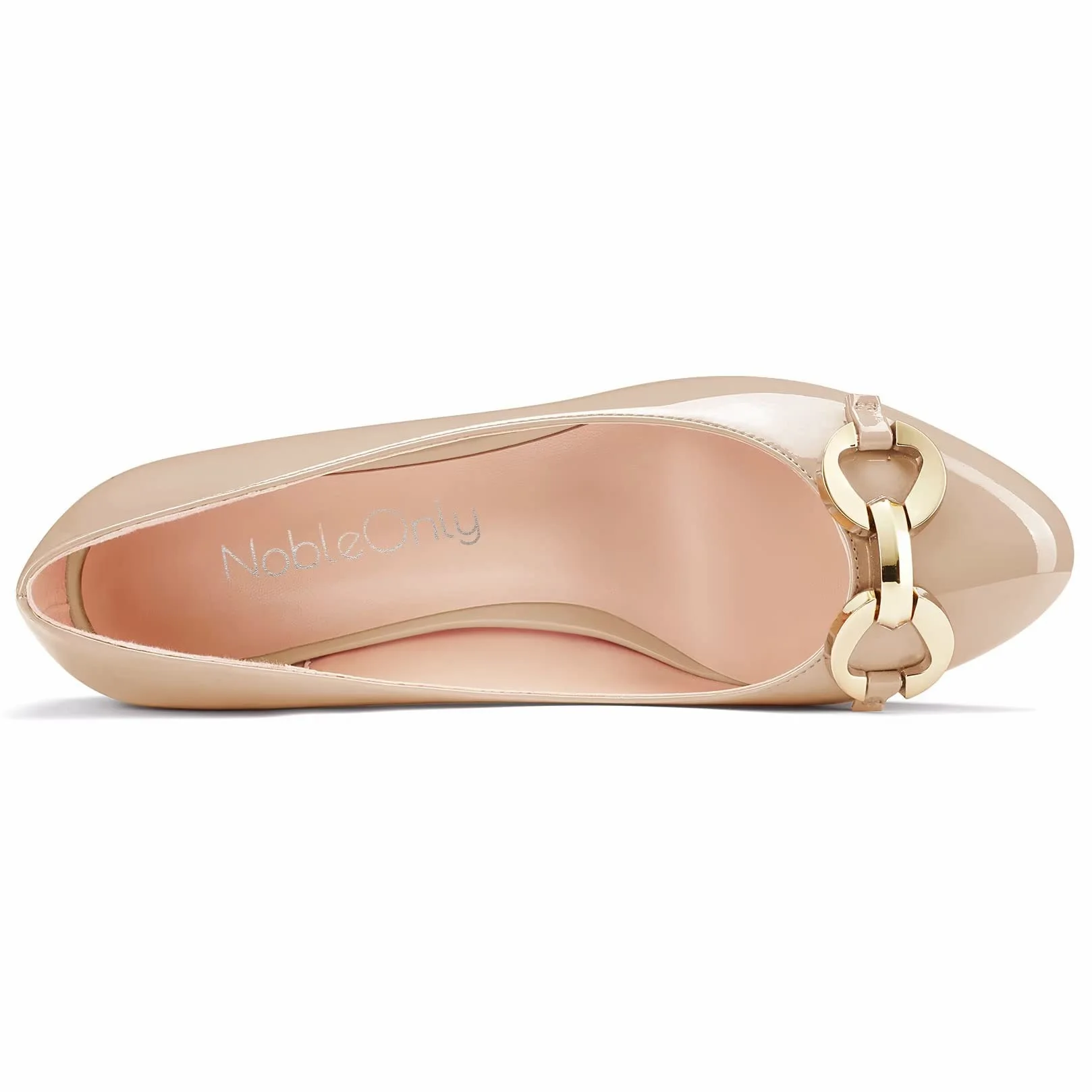 NobleOnly Mujer Bajos Gatito Heel Redonda Punta Pumps Slip-on de Boda Cute 3.5 CM Heels