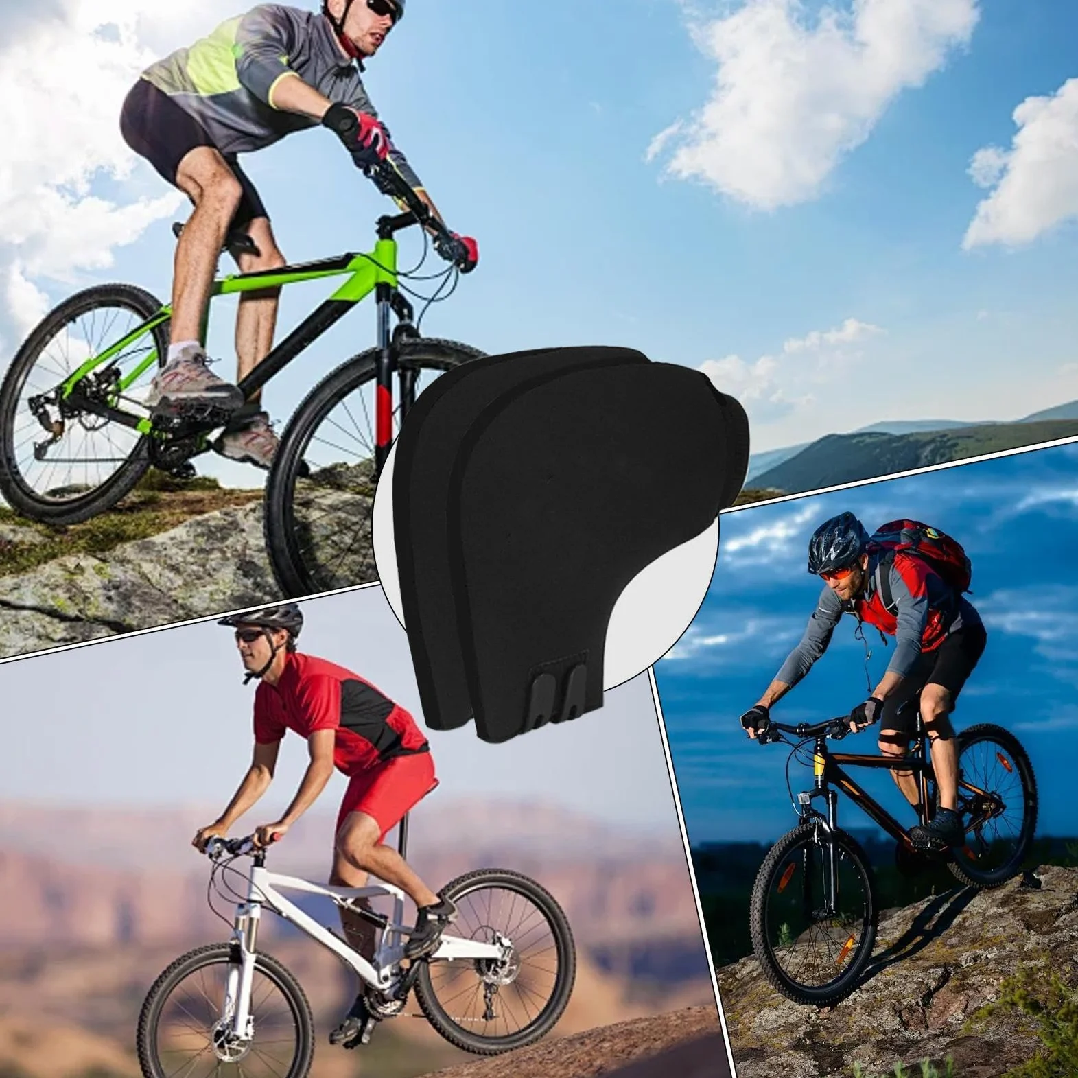 Manoplas de manillar de ciclismo, guantes de manillar de ciclismo, guantes de cubierta para manillar de bicicleta, resistentes al viento, reflectantes, para clima frío, ciclo térmico para una