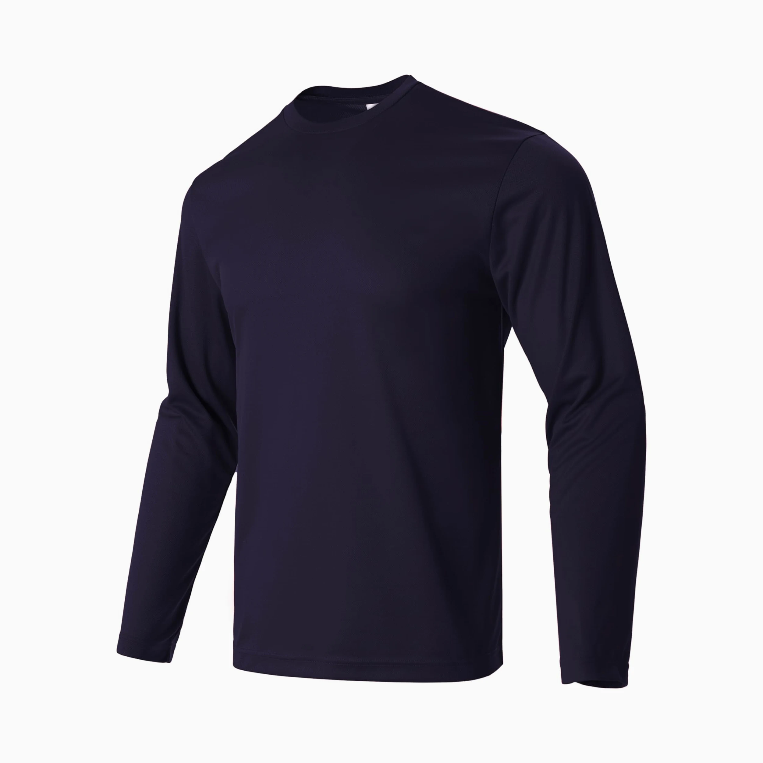 Camiseta de manga larga para hombre, informal, cuello redondo, suave, para correr, natación, ciclismo, pesca