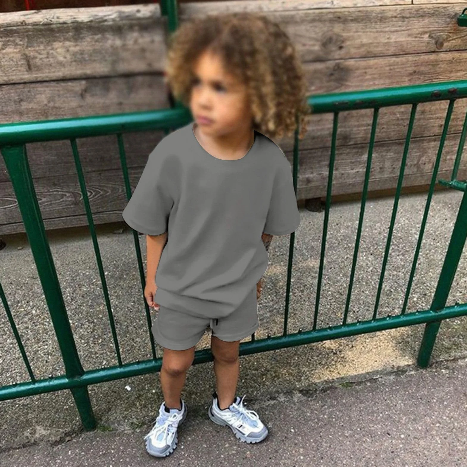 Generisch Conjunto de 2 piezas para niño y niña, conjunto de ropa de verano, camiseta de manga corta con pantalones cortos