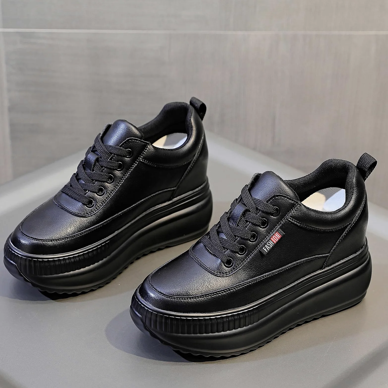 Zapatillas de Cuña Deportivas Mujer Zapatillas de Deporte Moda Plataforma Transpirables Aumento de Estatura Invisible Zapatos Cuña 9CM