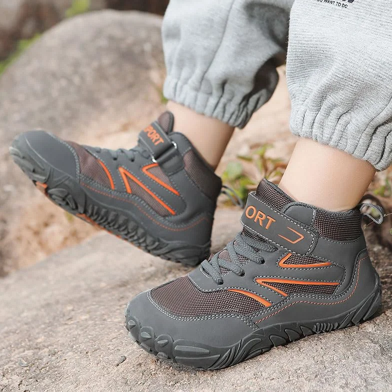 Zapatillas Descalzas Niños Zapatos de Trekking Barefoot Minimalistas Ligeras Transpirable Mid Hiking Shoes Unisex,28-37EU