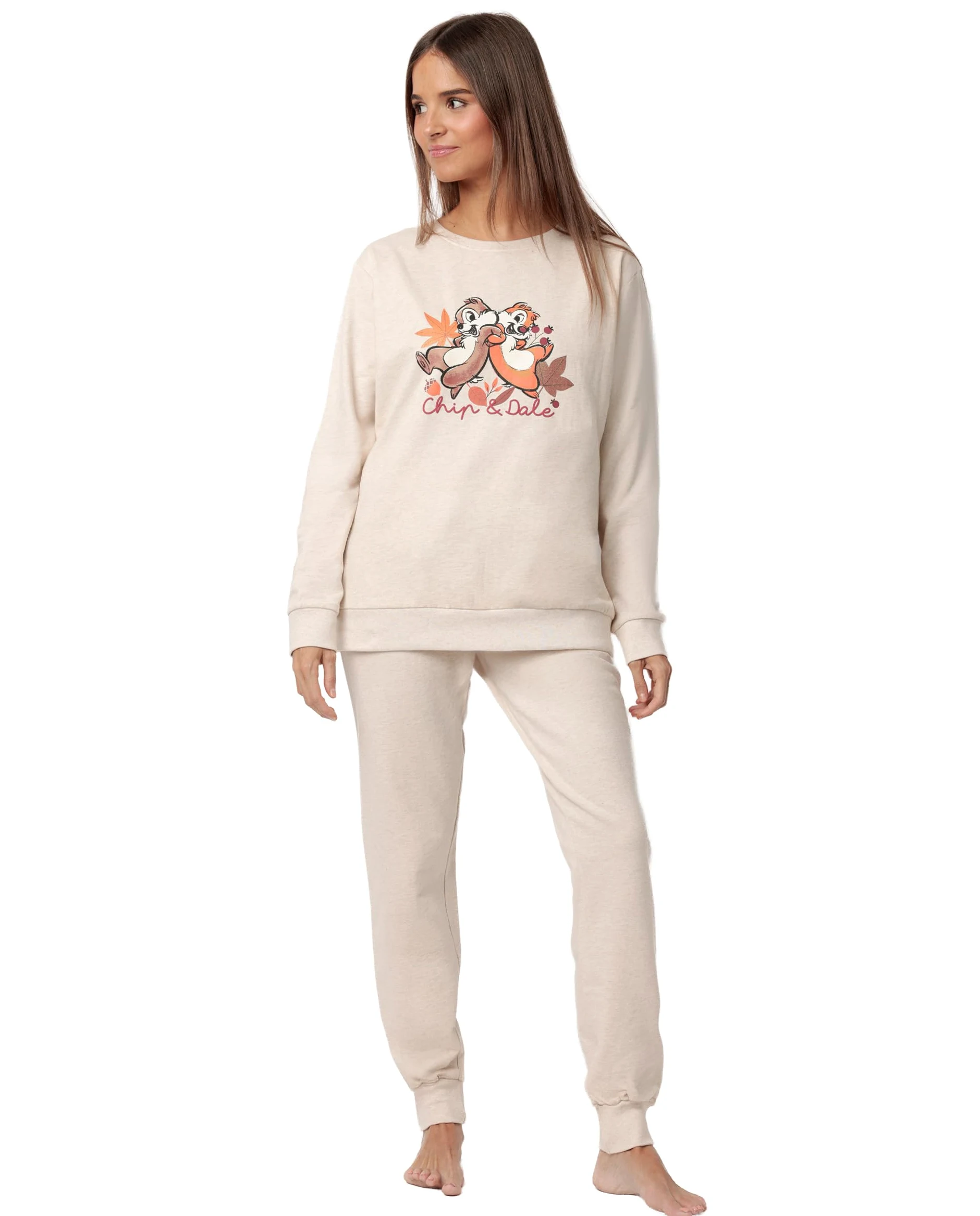 Disney Pijama Manga Larga Felpa Chip n´Dale para Mujer