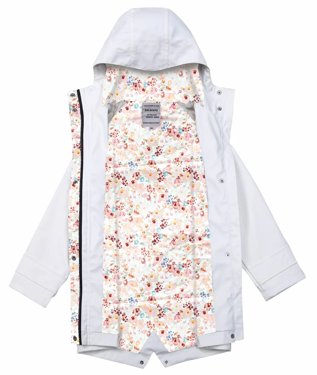 SOLOCOTE Chubasquero para Niños con Capucha Mochila Forrada de Goma para Niñas y Niños Impermeable y Resistente al Viento