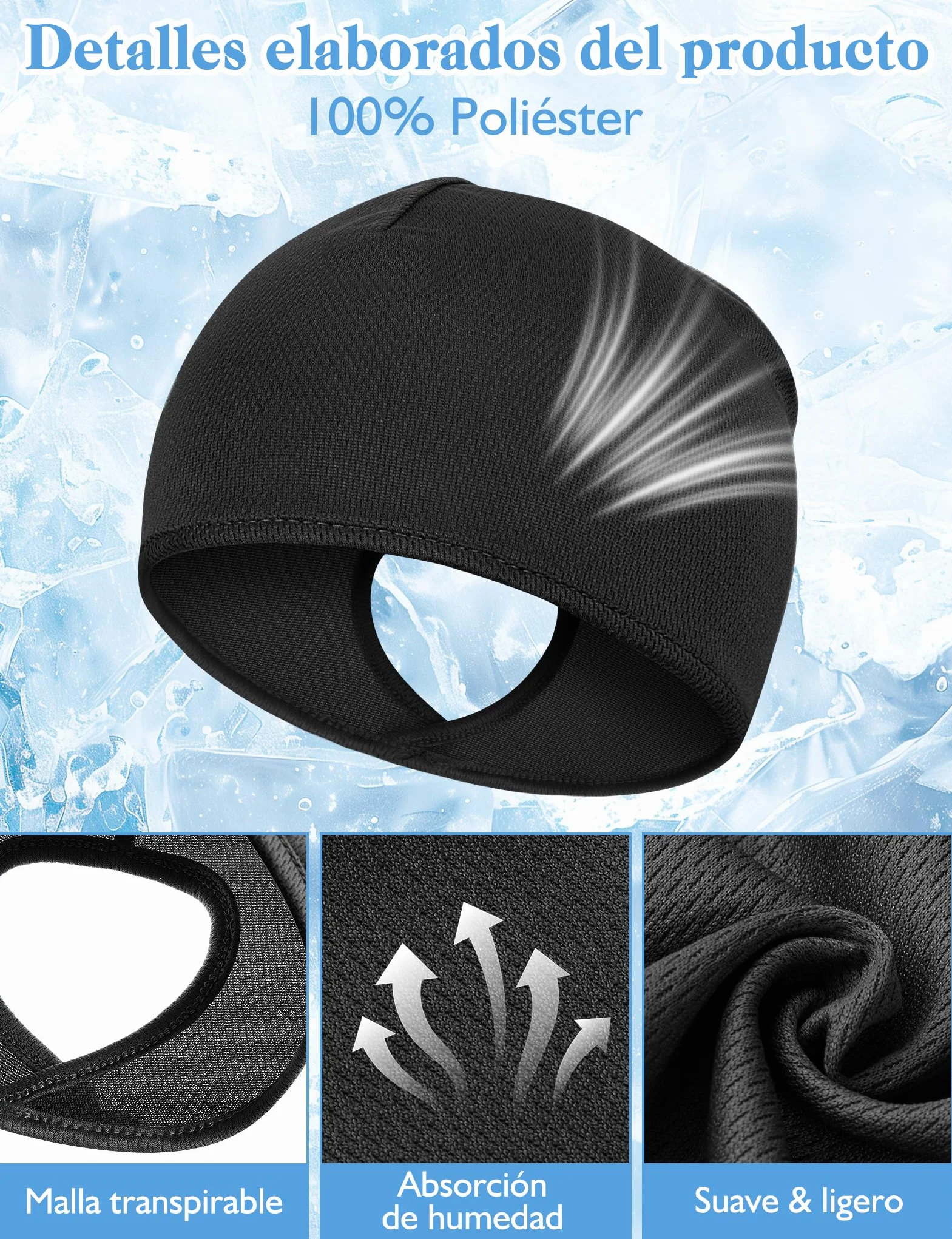 Becellen 2 Piezas Gorros Ciclismo Bajo Casco Verano, Sotocasco Bici Transpirable Multifuncional para Mujer Deporte