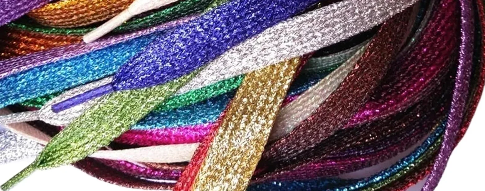 10 pares de cordones brillantes dorados y plateados for zapatillas deportivas Para Sneaker