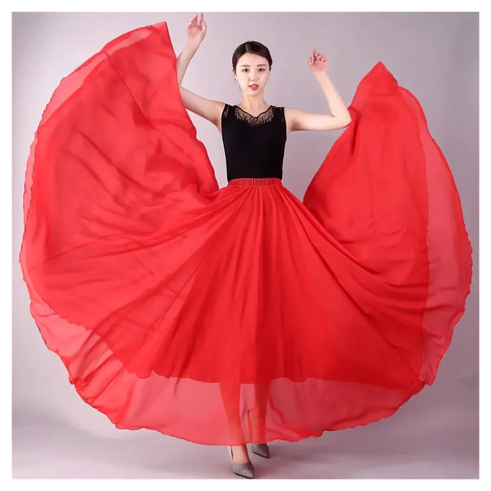 Falda De Gasa 360/540/720 Grados For Ballet, Danza Del Vientre, Faldas Largas For Mujer, Ropa Práctica For Bailarinas, Baile Surtida