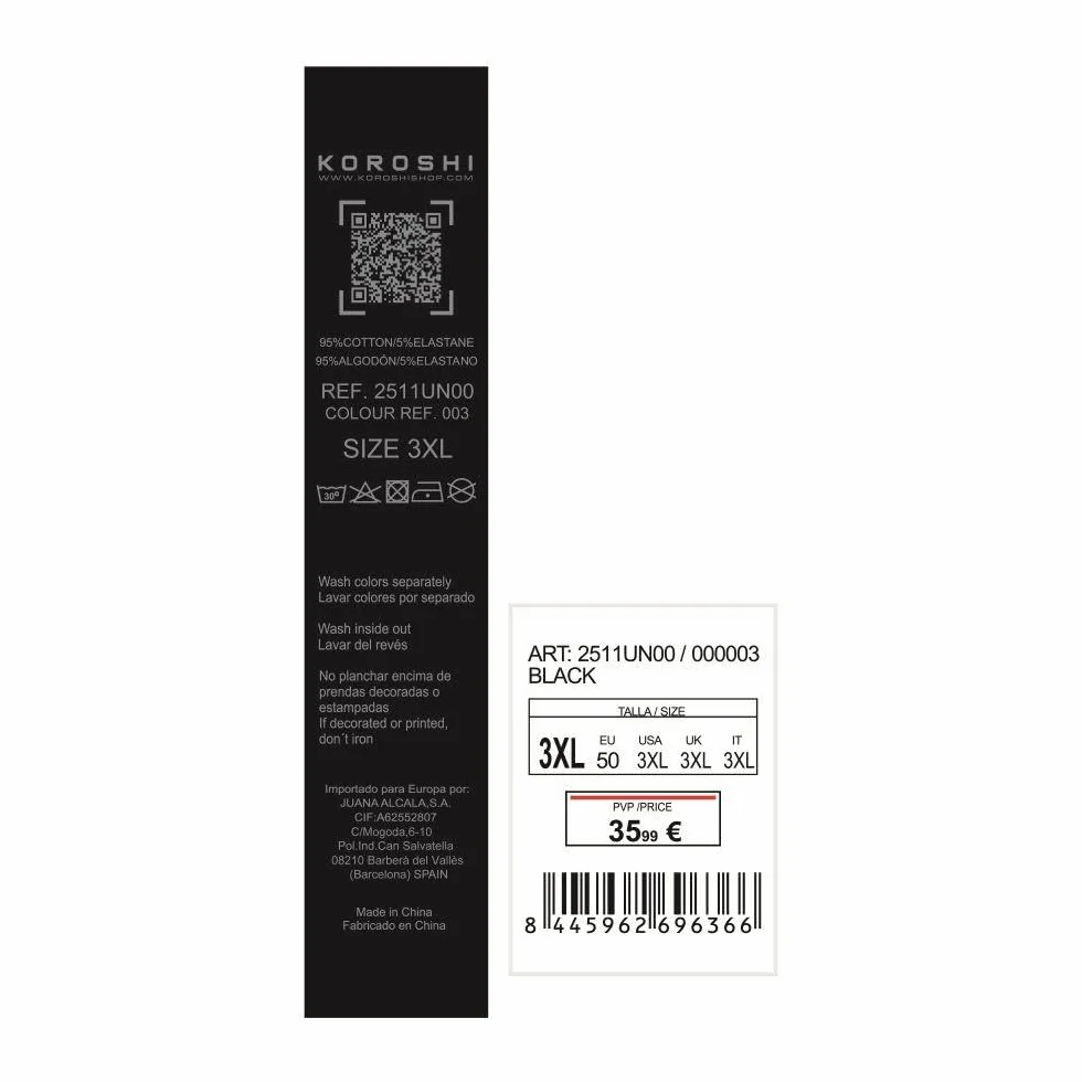 Koroshi Pack 7 Calzoncillos Bóxer Hombre Algodón Surtido