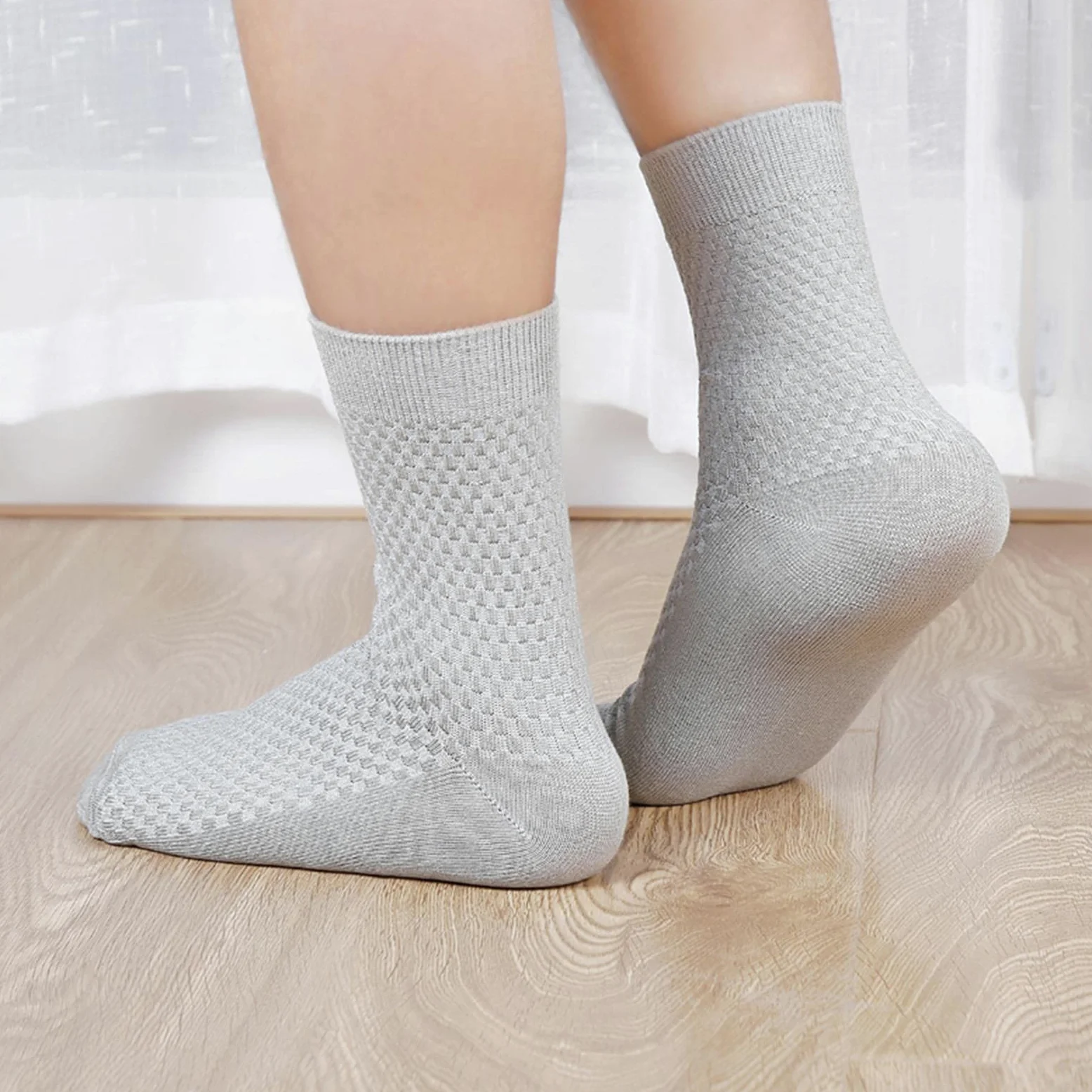 UKKO Calcetines de Hombre 10 Pares De Calcetines para Hombres De Fibra Transpirable De Calcetines Desodorantes Hombres Largo Tamaño Grande EUR 38-46-5Black 5Light Grey,EUR 43-47(Us 9-13)