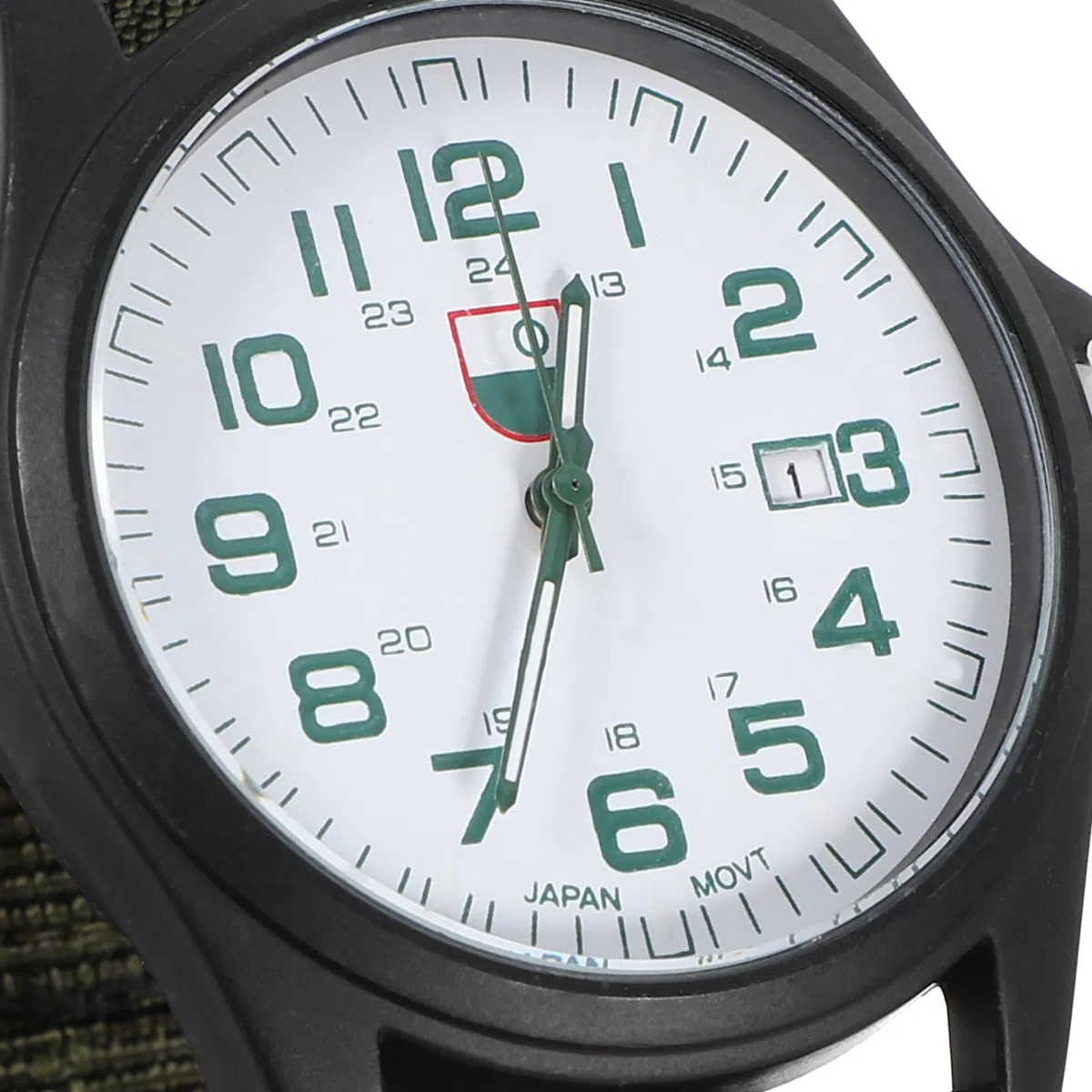 Lurrose Reloj Calendario y Diseño Creativo de Cuarzo para Hombre Correa de Nylon Verde Elegante y Resistente para Uso Deportivo Diario