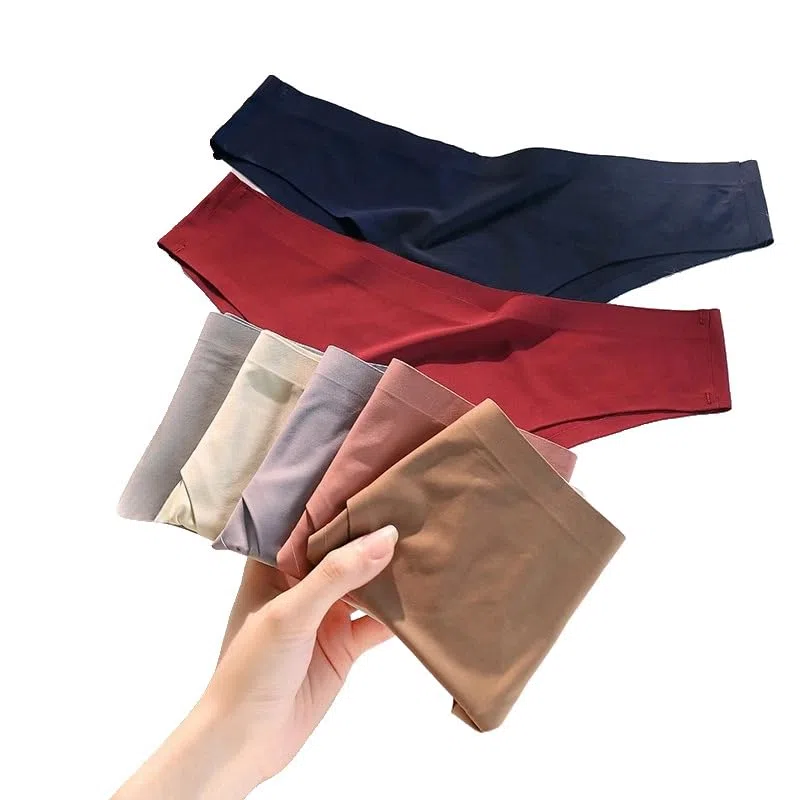Bragas Tanga De Mujer - 10 Unids/Set Bragas Sin Costuras para Mujer, Ropa Interior De Seda Helada, Bragas Sexis De Cintura Baja, Lencería Suave, Tanga Informal De Color Sólido