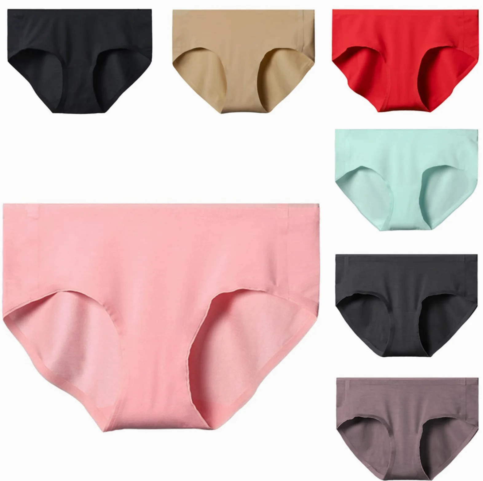 Bragas Mujer Algodon Organico 3/5/7 Uds Bragas Sin Costuras Bragas De Mujer Bragas De Modal Bragas De Hilo para Mujer Bragas De Seda 7 Colores L