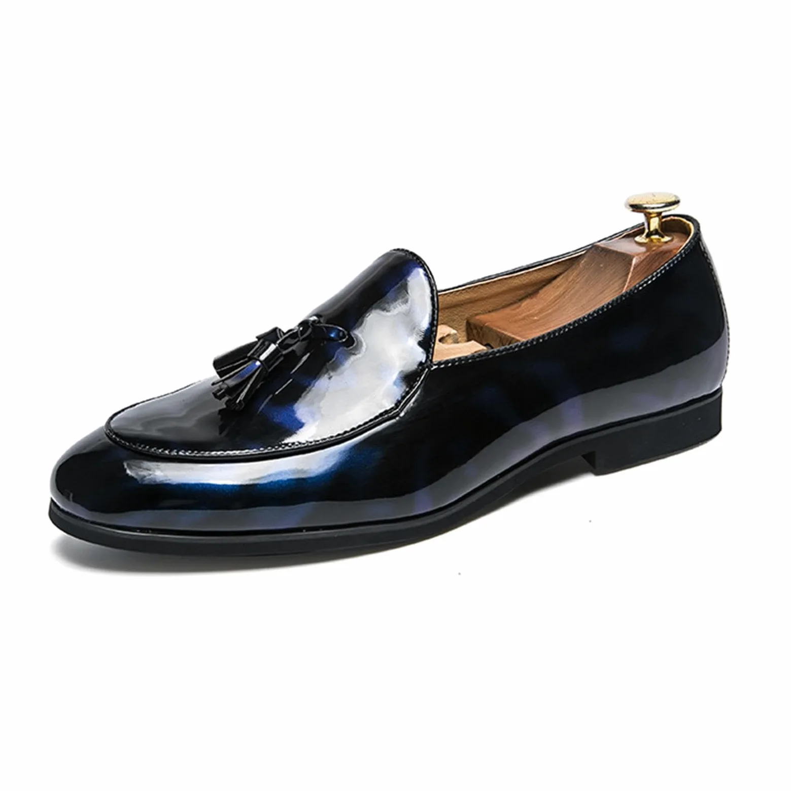 Mocasines con Borlas para Hombre Zapatos de Vestir de Charol Slip on Boda Fiesta Esmóquin Negocios Formales Zapatos Oxford Casual