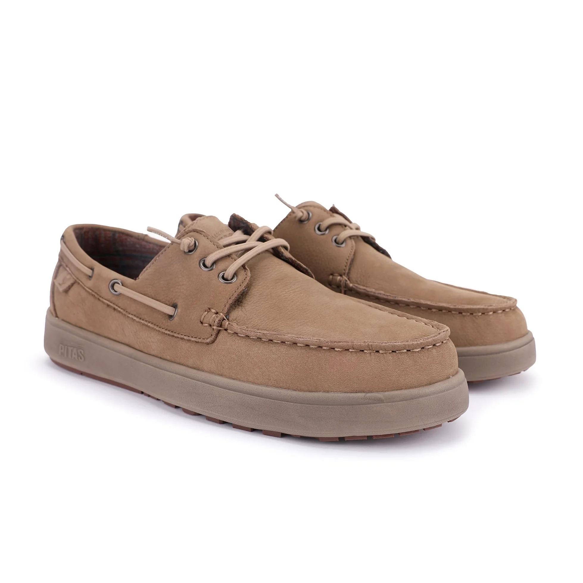 PITAS | DAIKI Leather | Mocasines Hombre | Náuticos Invierno | Beige 44