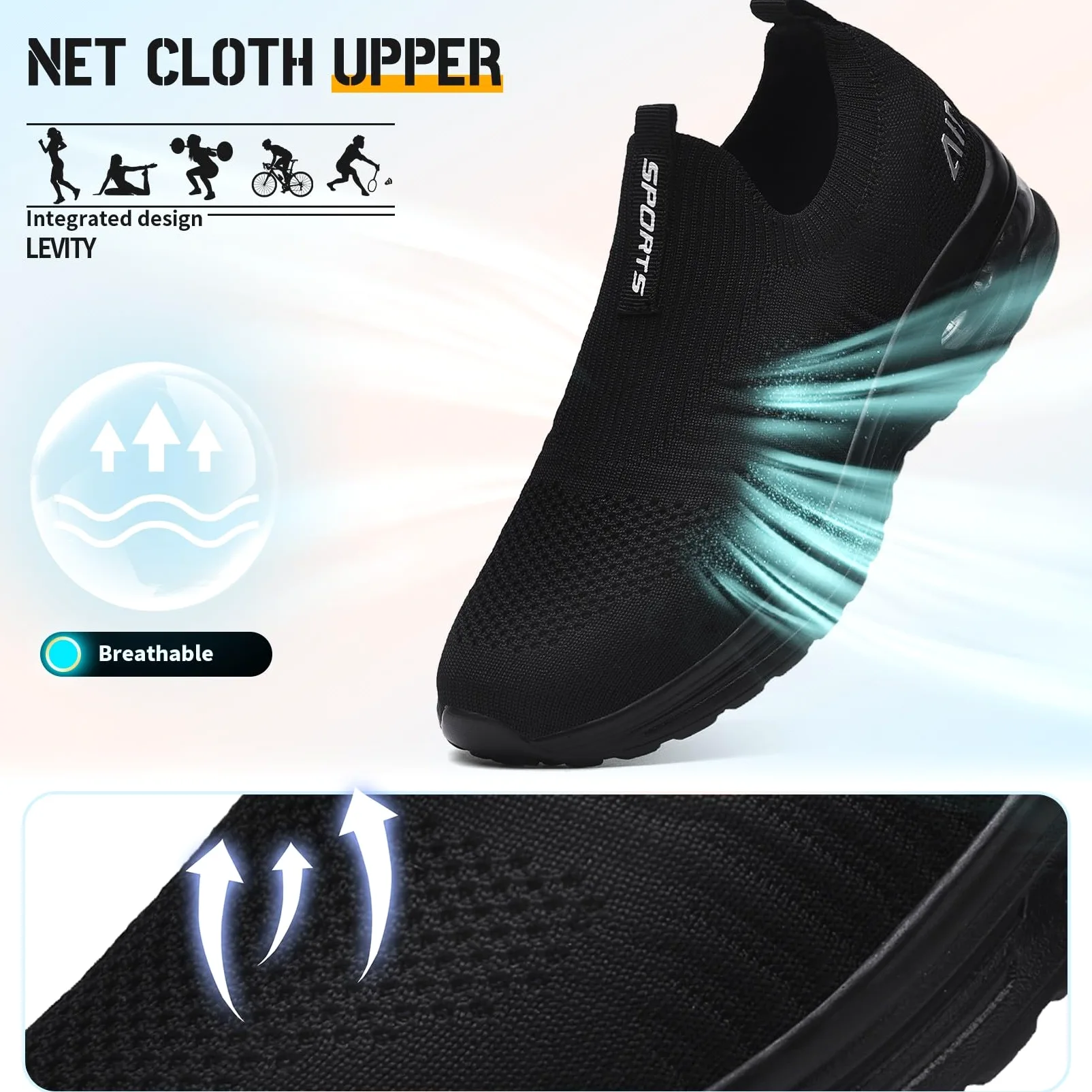 Littleplum Zapatillas deportivas para mujer, ligeras, cómodas, transpirables, de malla