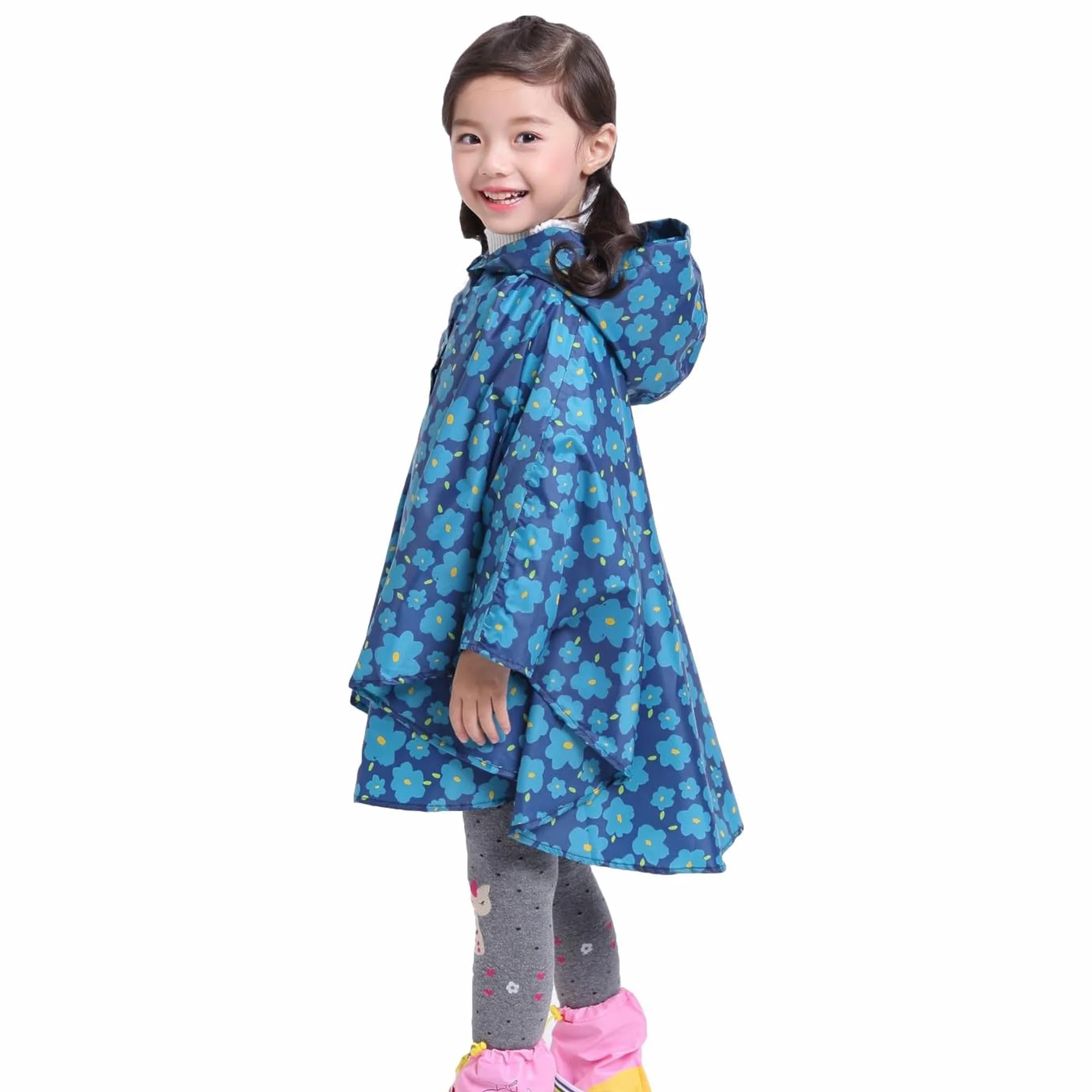 Poncho de Niña, Chubasquero Niño,Impermeables para Hombres y Mujeres para Niños, Impermeable Capa con Capucha Talla S hasta XL Niños 1 hasta 12 años
