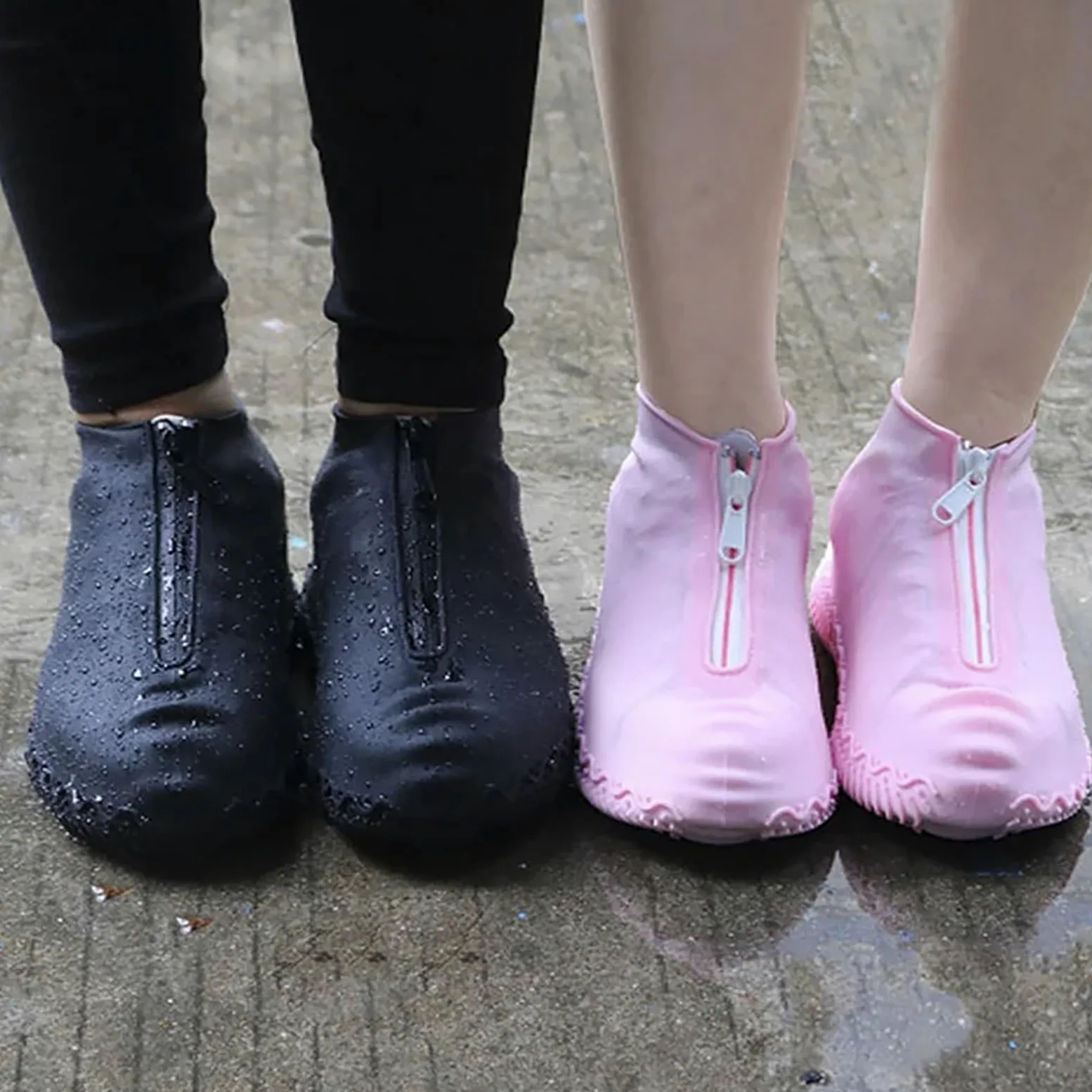 2 pares de cubiertas antideslizantes for zapatos, accesorios reutilizables for hombres, for la lluvia, for mujer, impermeables for Galoshes para Protección