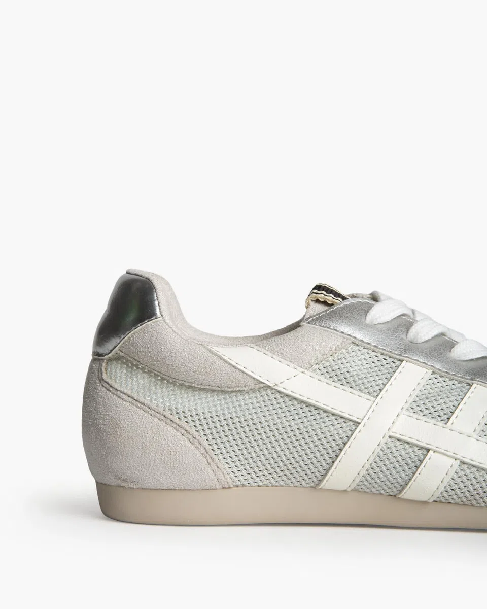 Corina Zapatillas Mujer Casual Plateadas | Sneakers Urbanas con Cordones | Suela Flexible | Cómodas para Diario | Modelo M6035