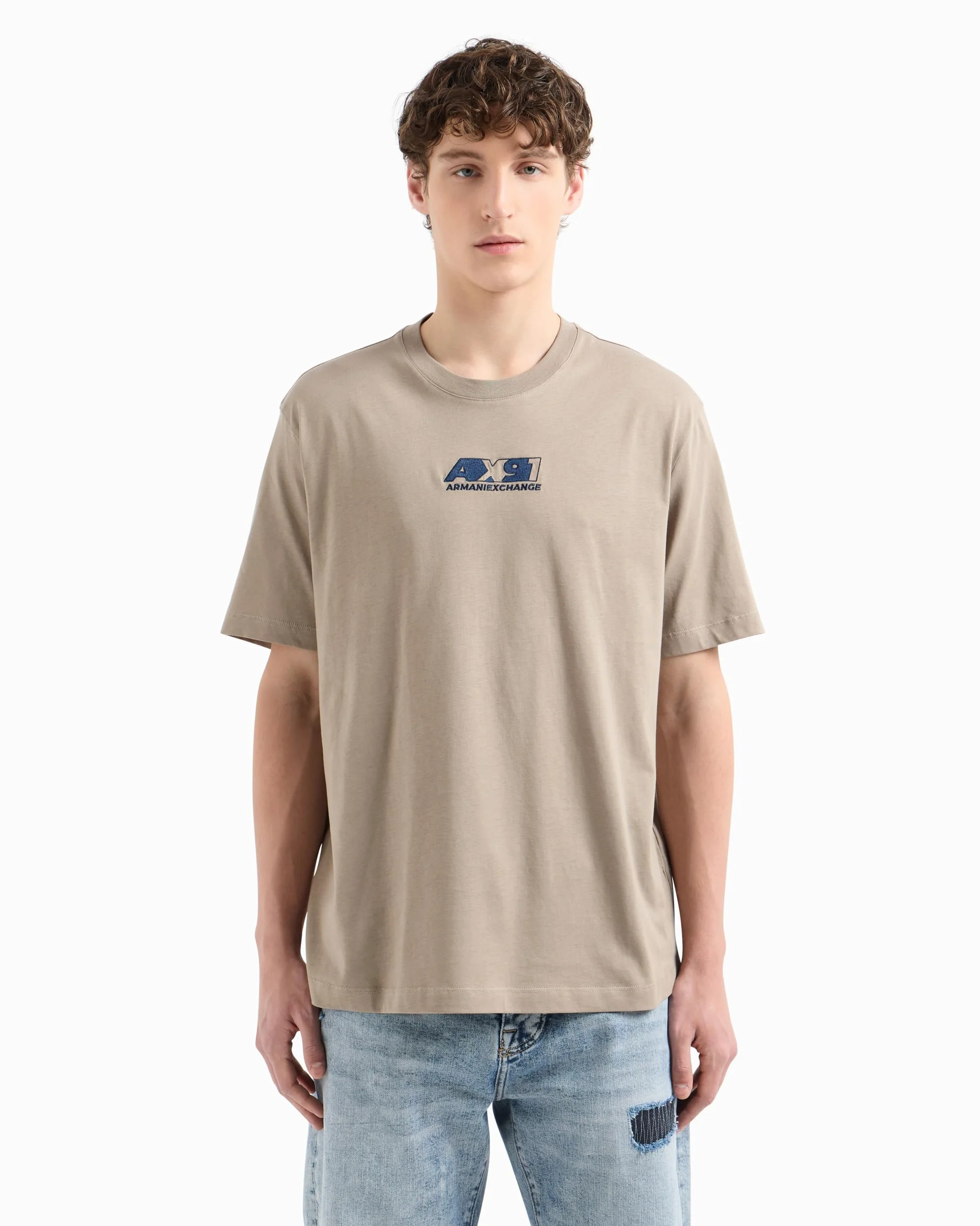 Armani Exchange Utility Edge, Sustainable, Emboidered Logo Camiseta Hombre