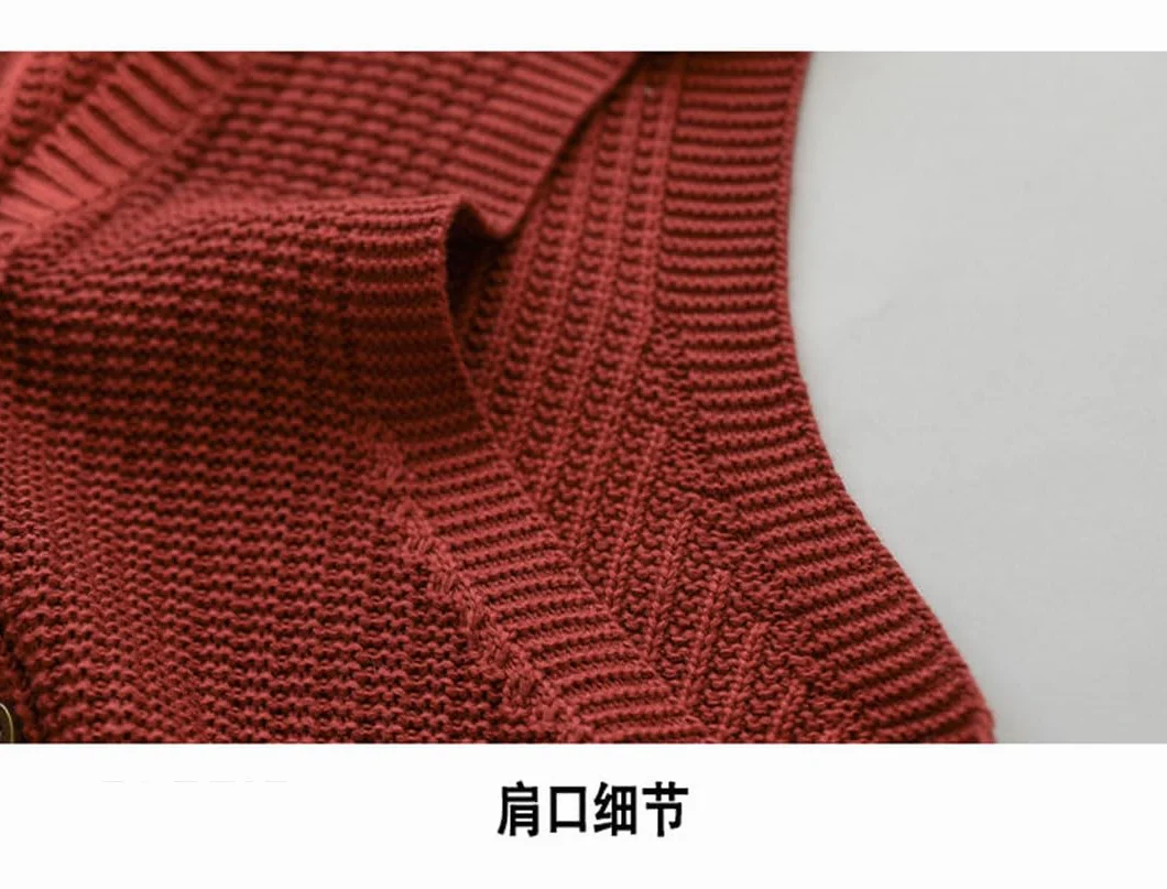 Cárdigan de Punto Sin Mangas con Cuello Redondo para Mujer, Chaleco Informal con Bolsillo