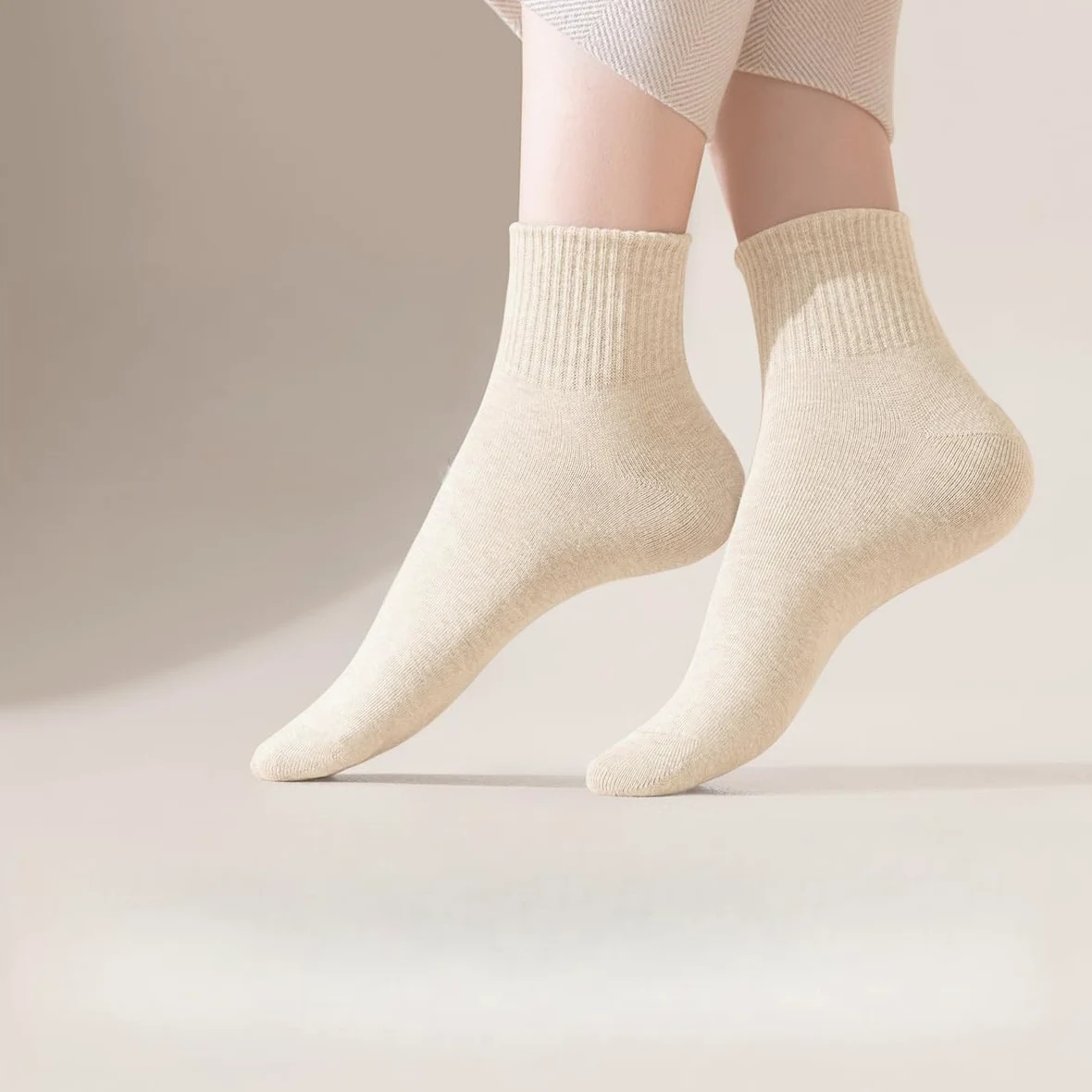 Calcetines altos para mujer, puntera sin costuras, alta elasticidad, suaves por encima del tobillo, para mujeres y niñas, talla 6-10