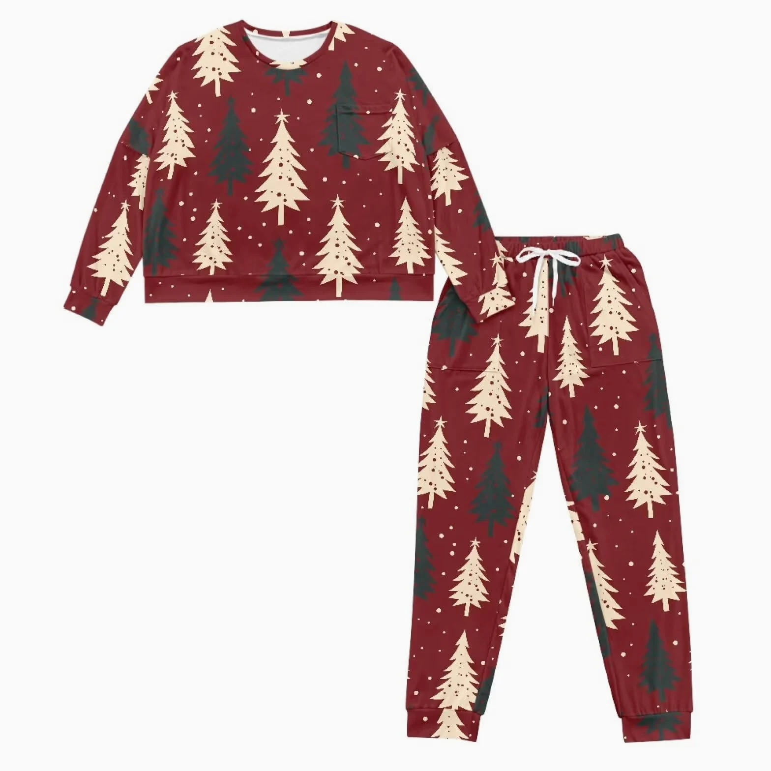 Conjunto de pijama para mujer, con cordón, camisa de manga larga y pantalones largos, suave, con bolsillos, tallas S-XXL