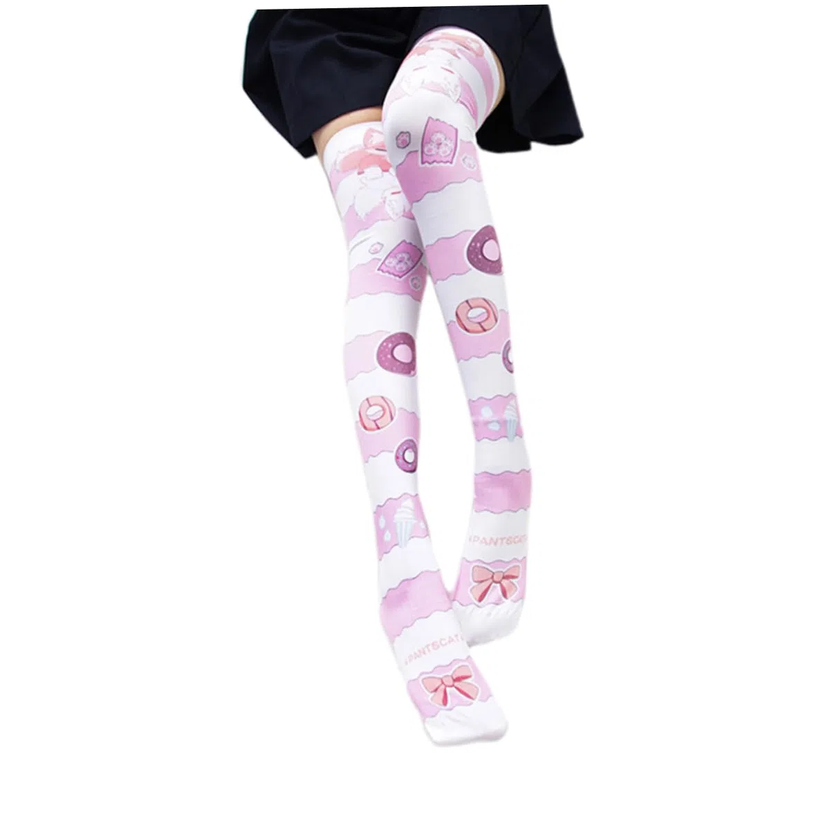 SHERCHPRY 2 pares de calcetines por encima de la rodilla hasta el muslo, transpirables, calcetines de ciclismo casuales de terciopelo para niñas