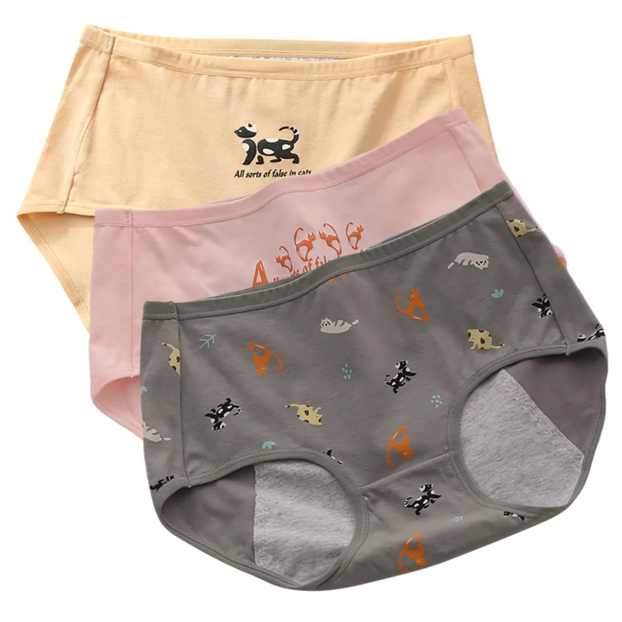 CALLARON Bragas Periodo Menstrual Pantalones para Mujer Ropa Interior De Incontinencia Resumen De Cobertura Completa Período Bragas Mujeres Bragas para Mujeres Algodón