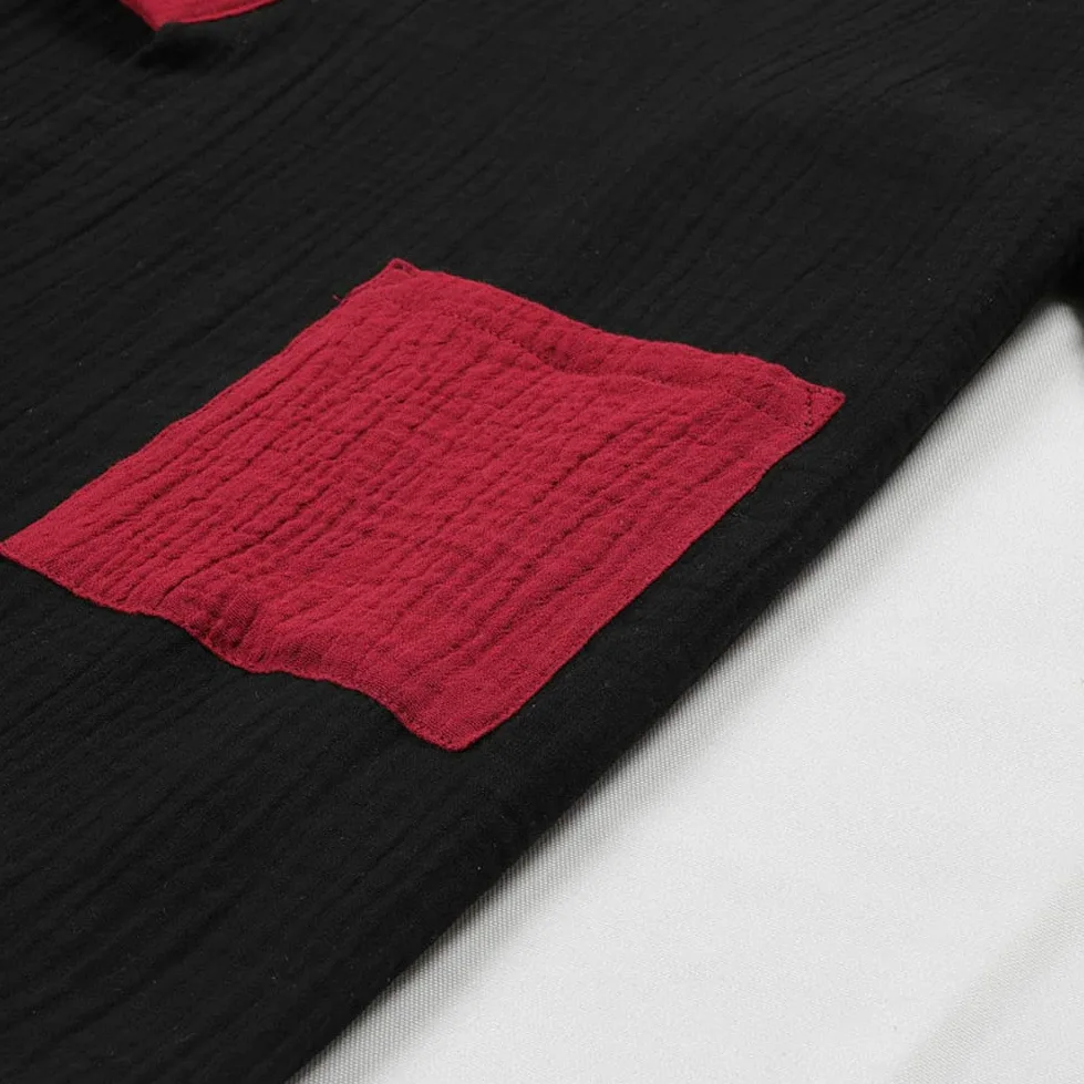 un-brand Kimono japonés para hombre, bata de algodón de doble gasa, talla grande, ropa zen, ropa taoísta (talla L, B2)