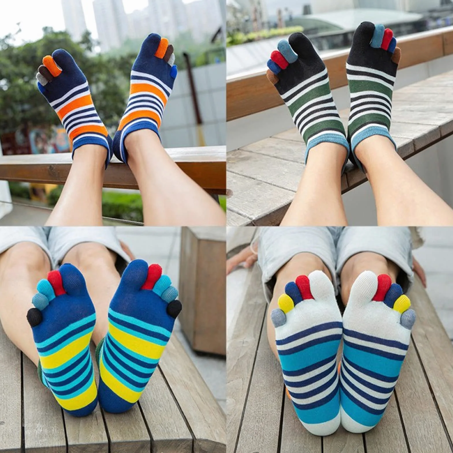 Calcetines for Hombres al Aire Libre Calcetines de algodón Transpirables Deportes Ciclismo Ciclismo Carrito de 1 Dedo Toe Slight Sock Cycling Socks