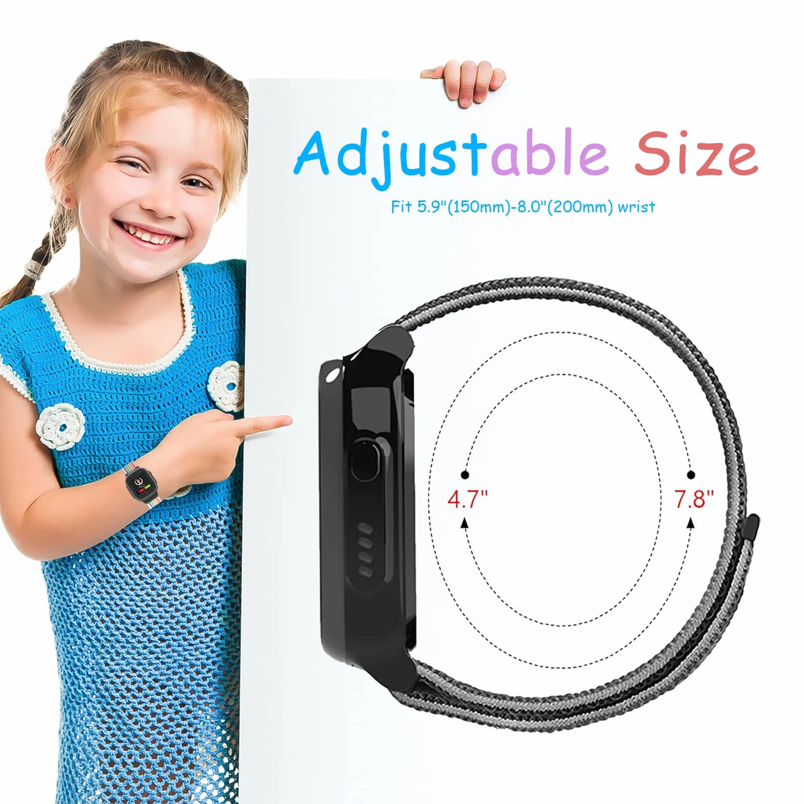 Correa Compatible con Xplora X5 /XGO 2/XGO 3, orrea de Reloj Deportivo de Nailon de Repuesto Ajustable y Transpirable para Niños y Niñas Compatible con Xplora X5 Play/XGO2/XGO3, Arco Iris
